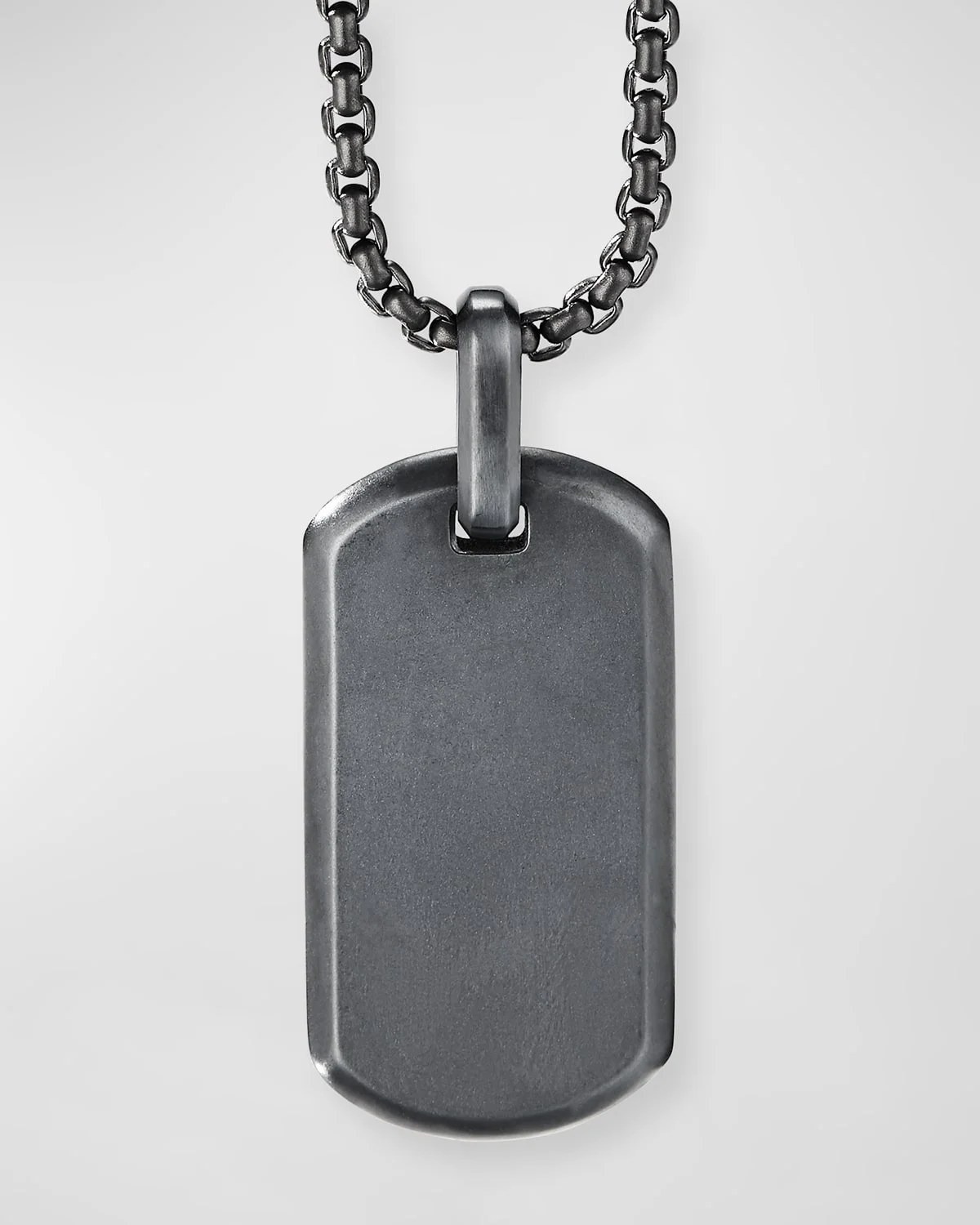 Men's Streamline Tag Pendant in Titanium, 35mm - 1