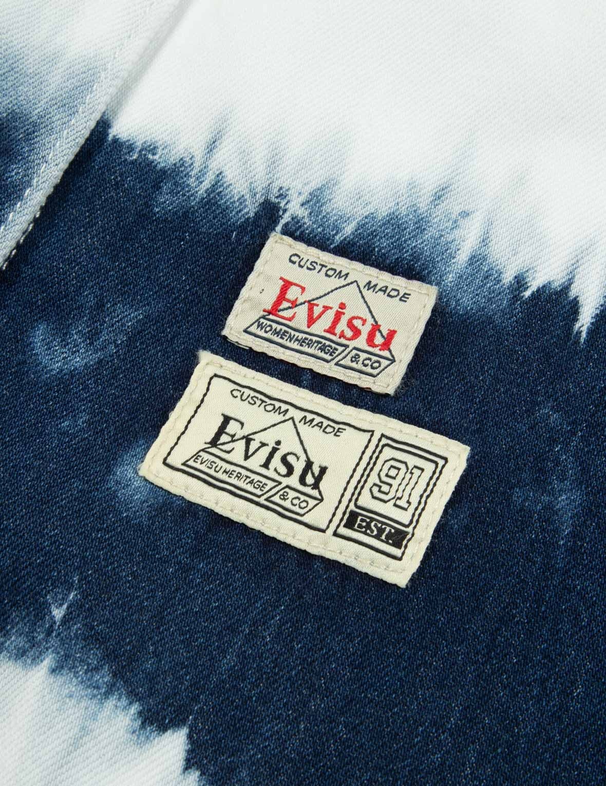 SEAGULL EMBROIDERY TIE-BLEACH DENIM VEST JACKET - 8