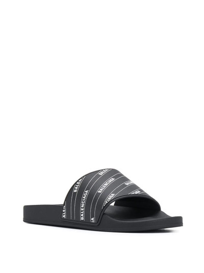 BALENCIAGA logo print slides outlook