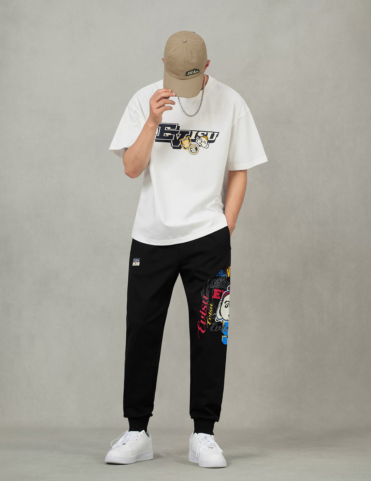 Henohenomohe Godhead and Wheel of Wisdom tag Daicock Print Relax Fit T-Shirt - 5