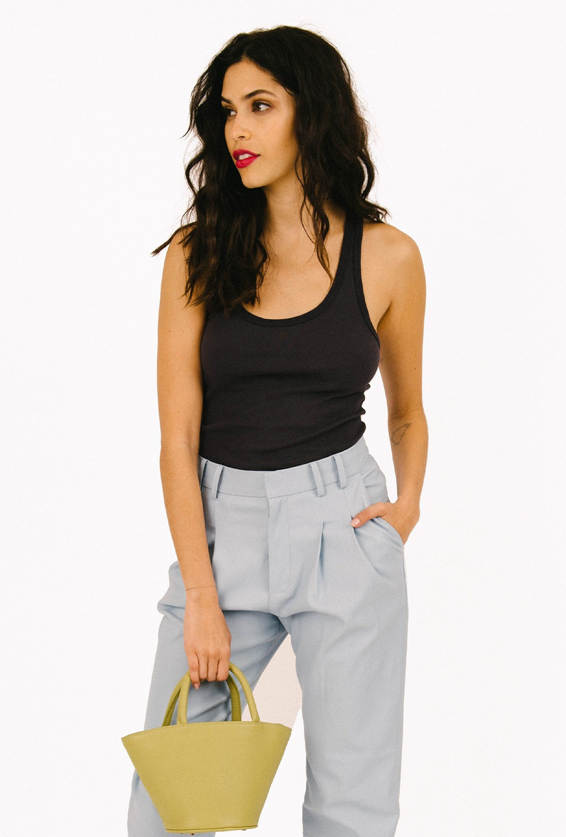 SPRWMN FADED BLACK COTTON TANK outlook