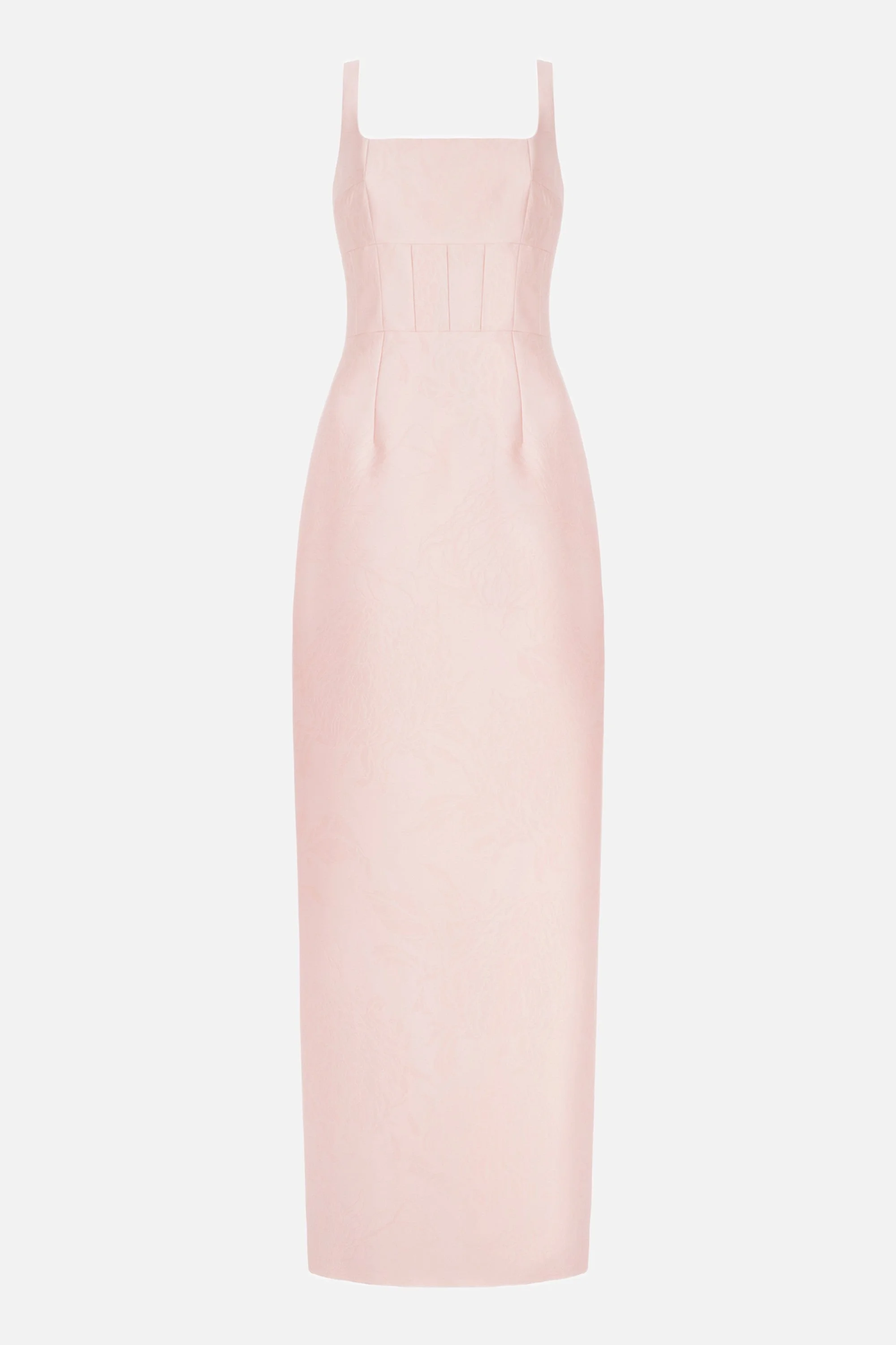 Megara Dress in Pink Embossed Cloque - 1
