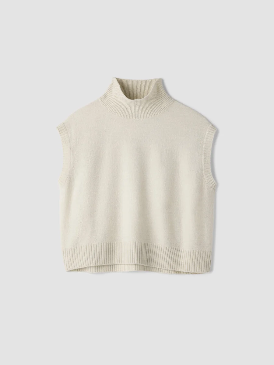Fine Felted Wool Turtleneck Top in Regenerative Wool - 1