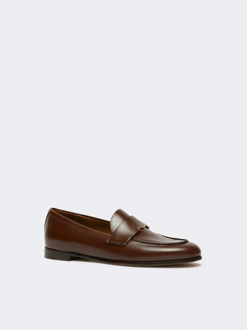 Max Mara REGENTMOC Semi-glossy leather moccasins - COCOA outlook