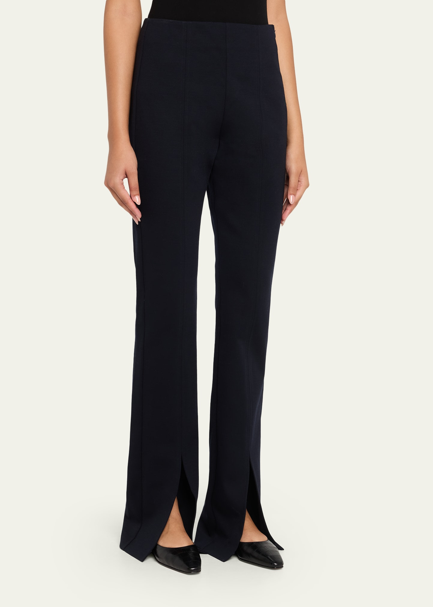Nebbia Slit-Hem Straight-Leg Wool Pants - 4