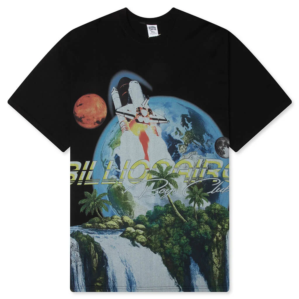 WATERFALLS S/S KNIT TEE - BLACK - 1
