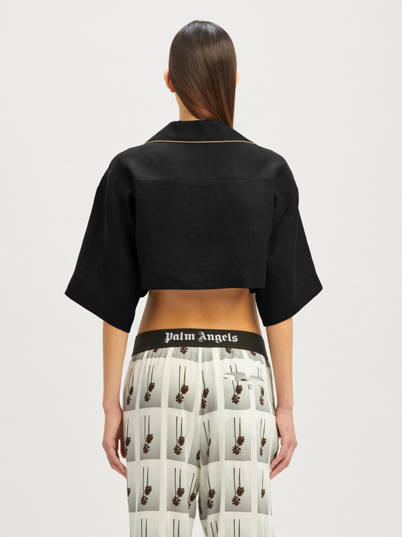 Cropped Linen Bowling Shirt 5