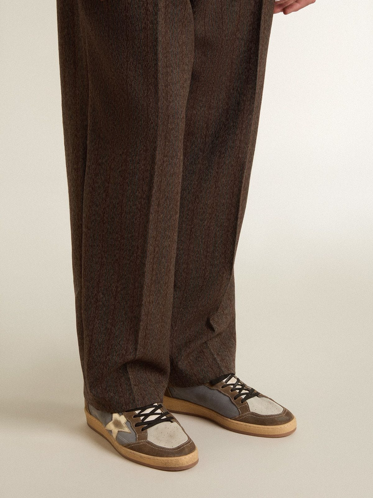 Men's Ball Star in nubuck and suede with gold metallic star - 3