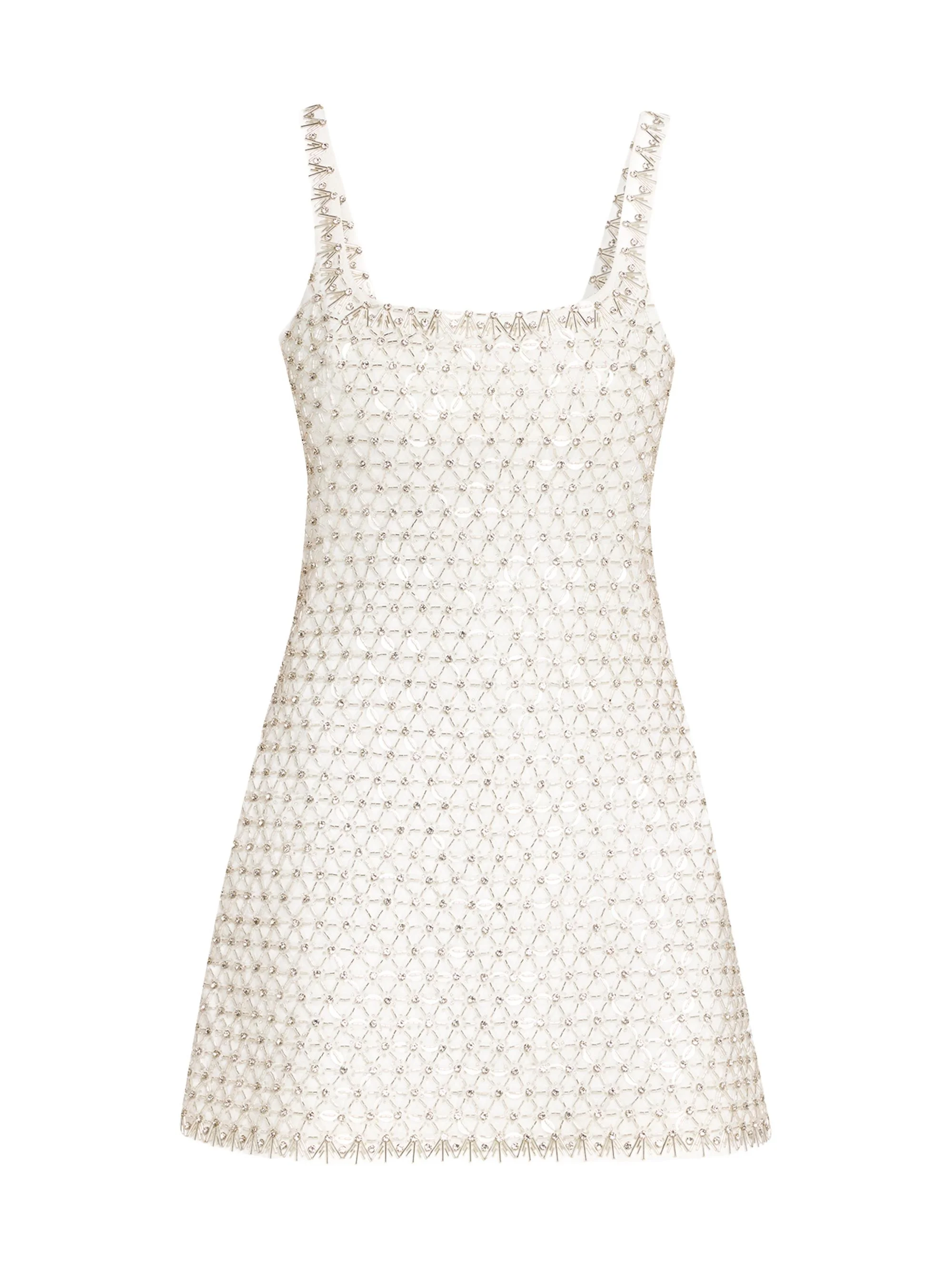 Women's Ziva Embellished Minidress - White - 1