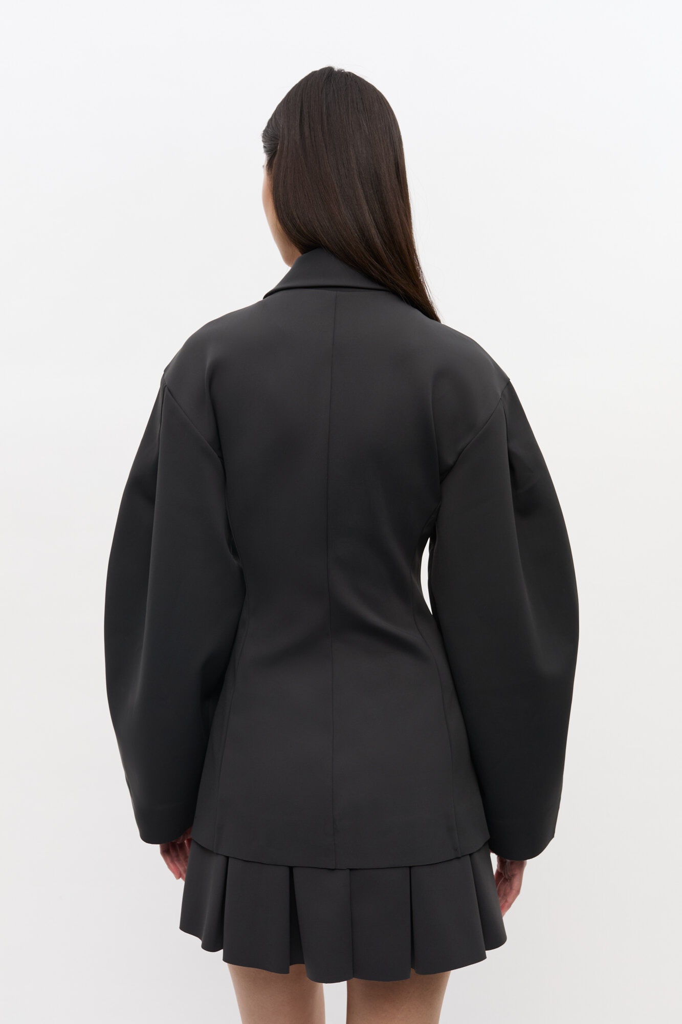 BLACK STRUCTURED BLAZER - 4