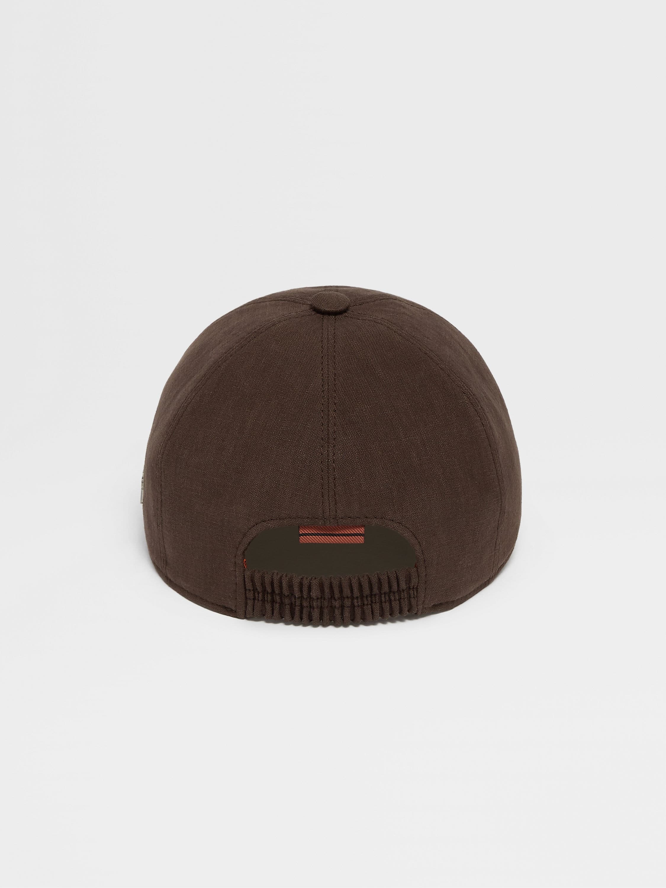 DARK BROWN LINEN BASEBALL CAP - 3