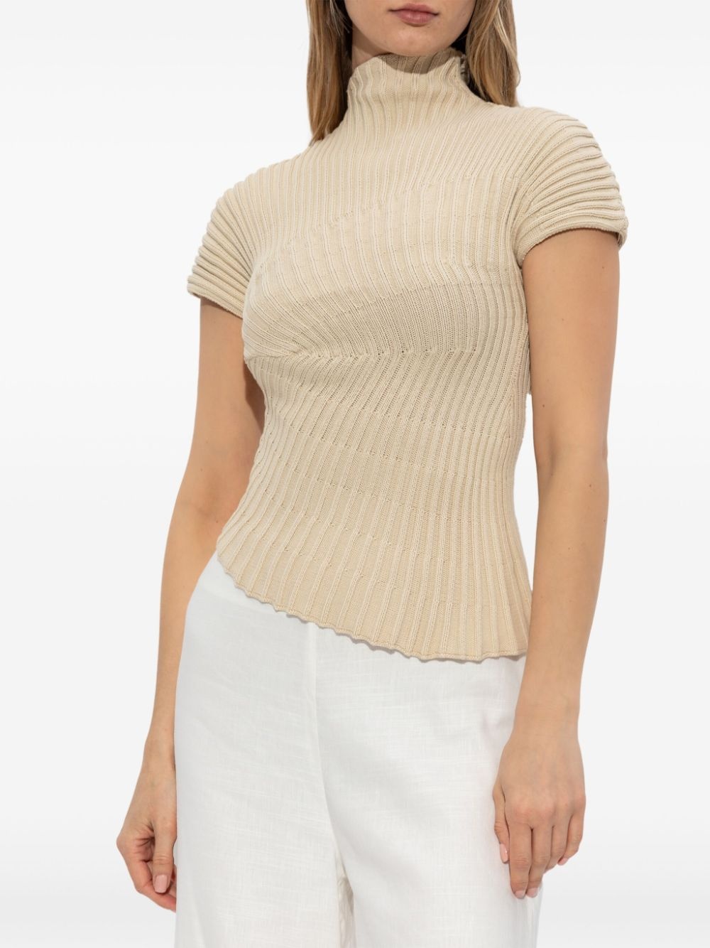 ribbed-knit T-shirt - 3