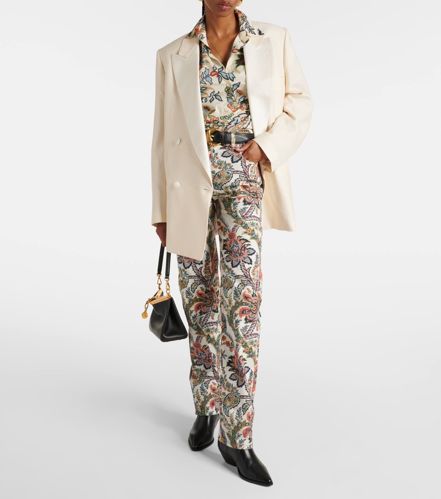 Floral cotton-blend shirt - 2