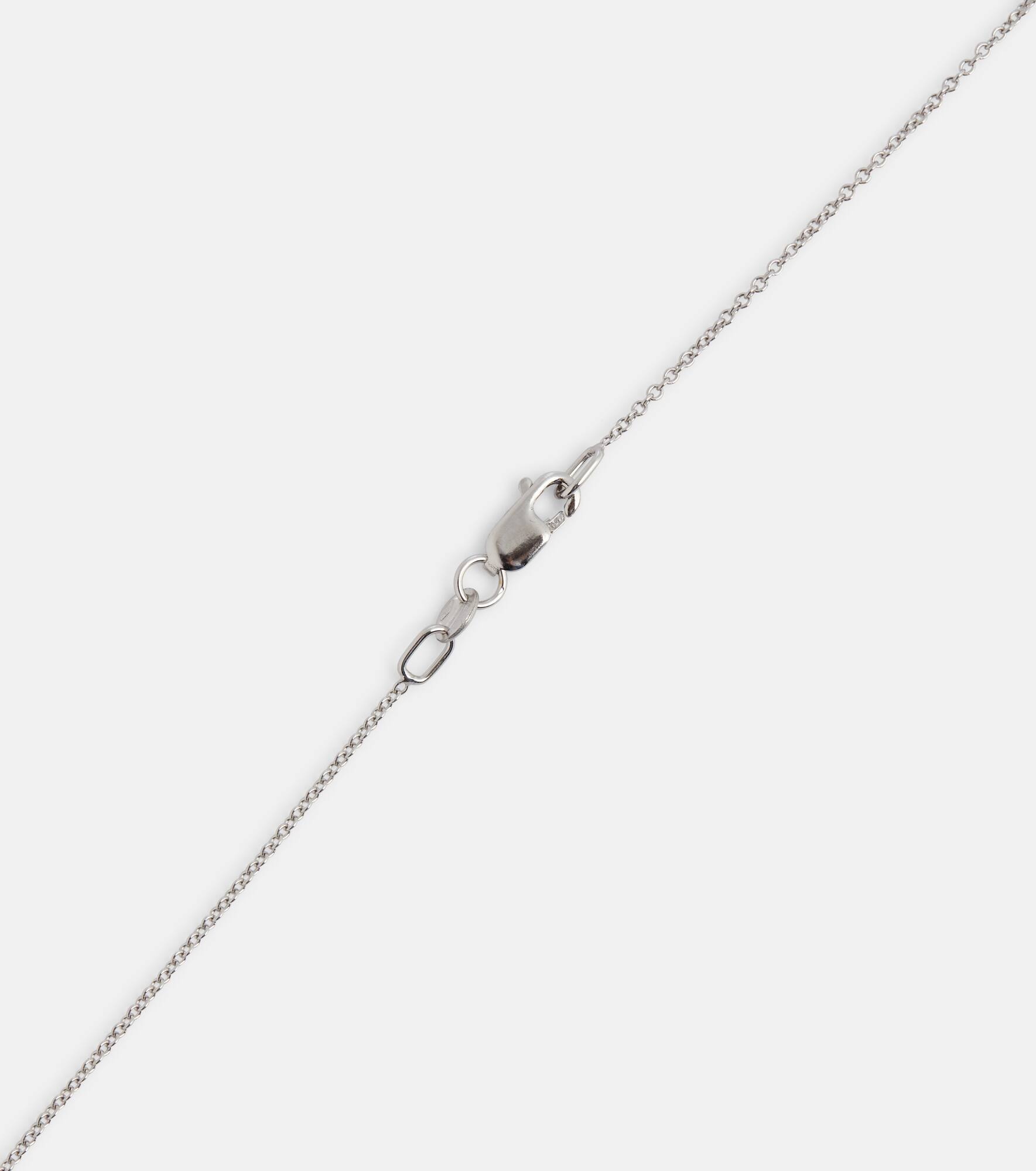 Dawn 18kt white gold necklace with diamonds and sapphires - 4