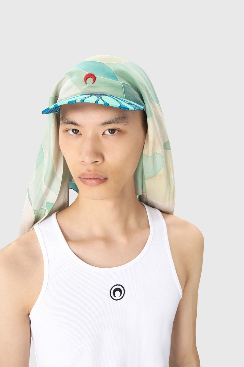 Marine Serre Regenerated Silk Scarves Veiled Cap outlook