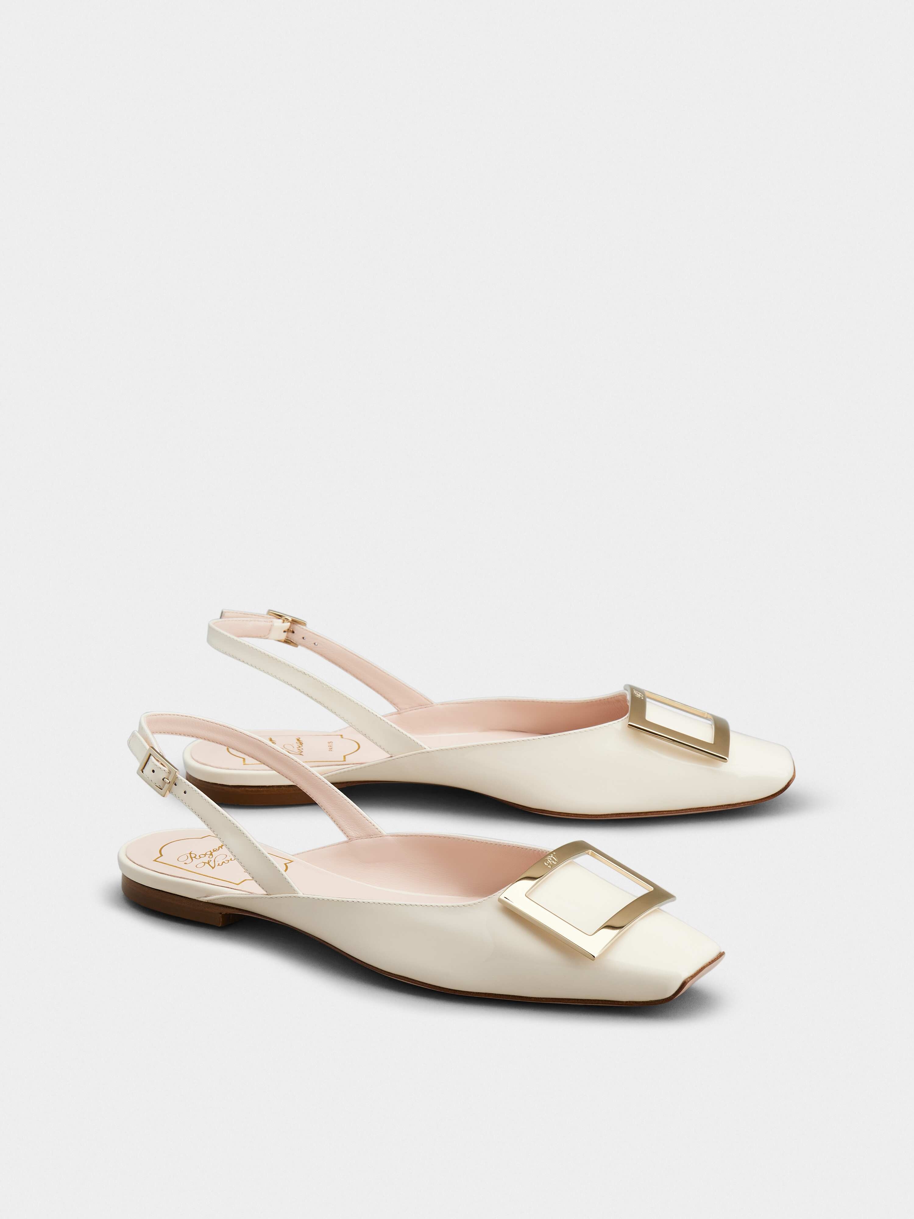 Trompette Metal Buckle Slingback Ballerinas in Patent Leather - 3
