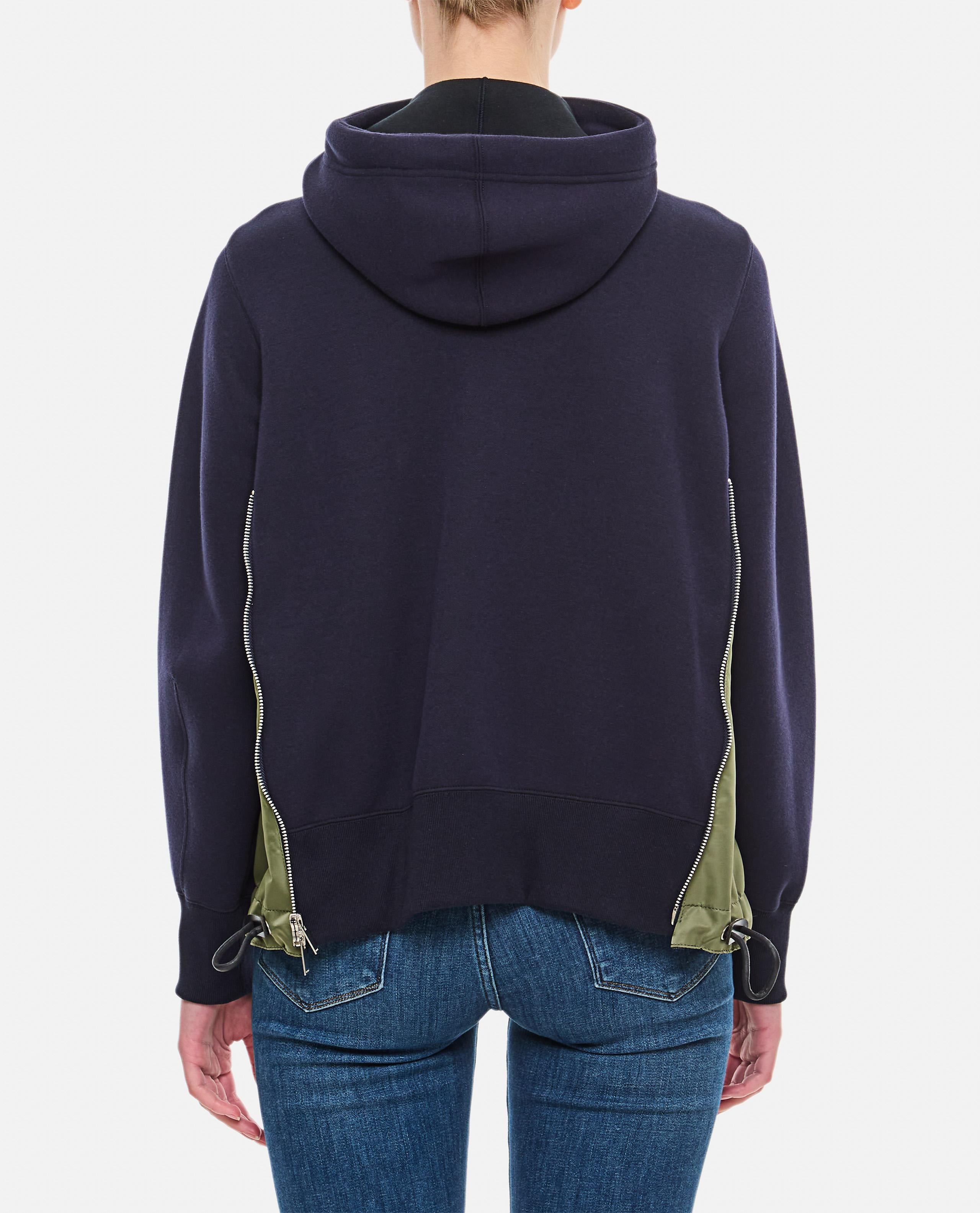 SPONGE SWEAT X NYLON TWILL HOODIE - 3