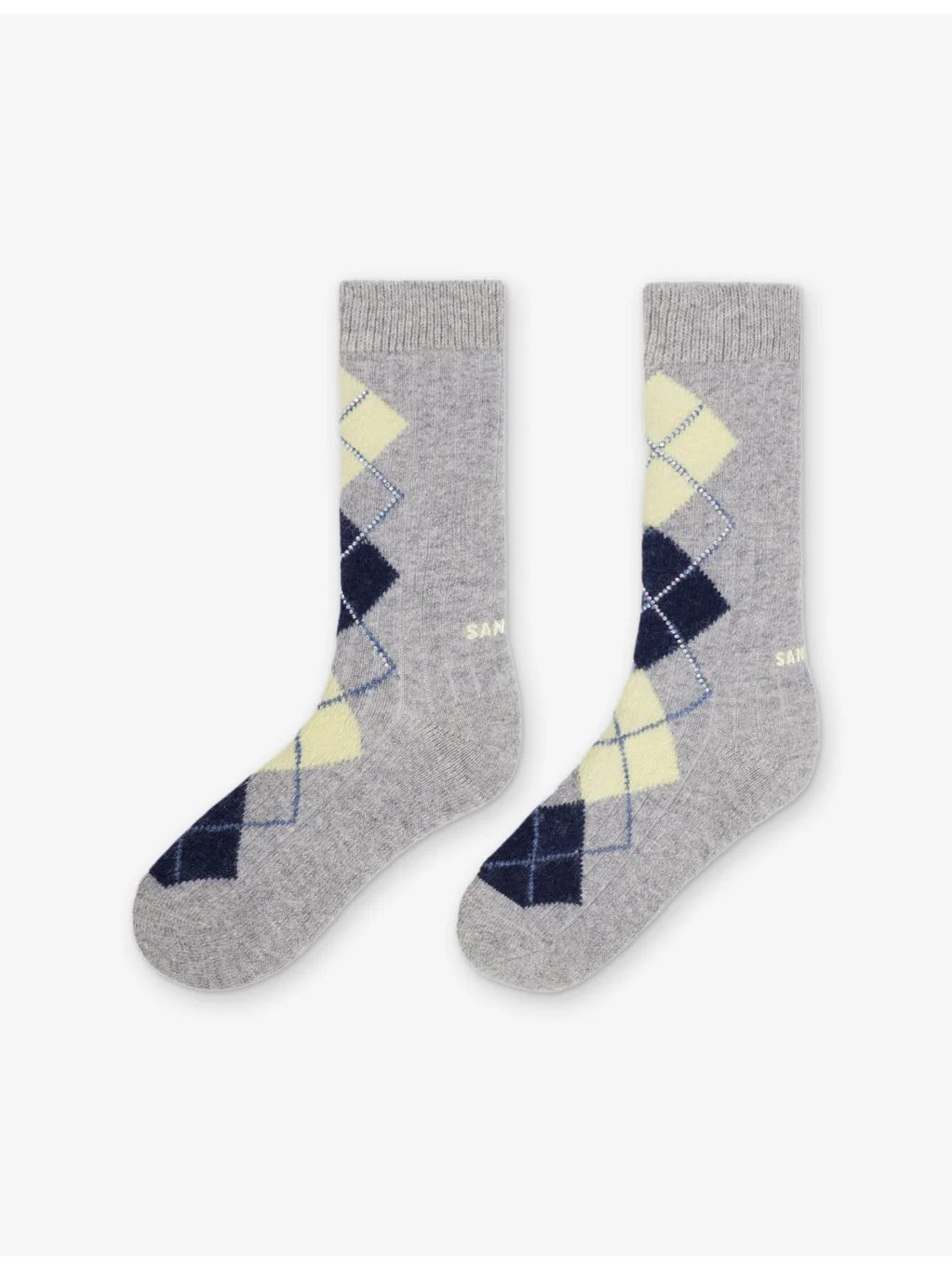Rhinestone Argyle-Pattern Wool and Cashmere-Blend Socks - 1