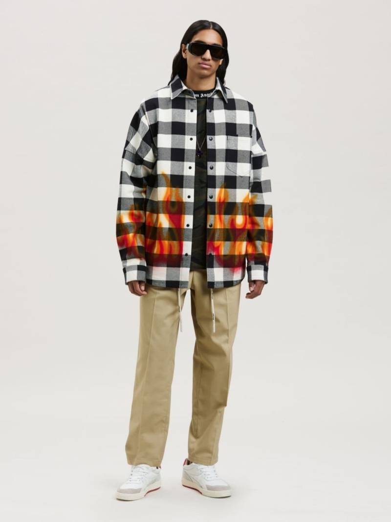 Palm Angels check-print long-sleeve shirt outlook