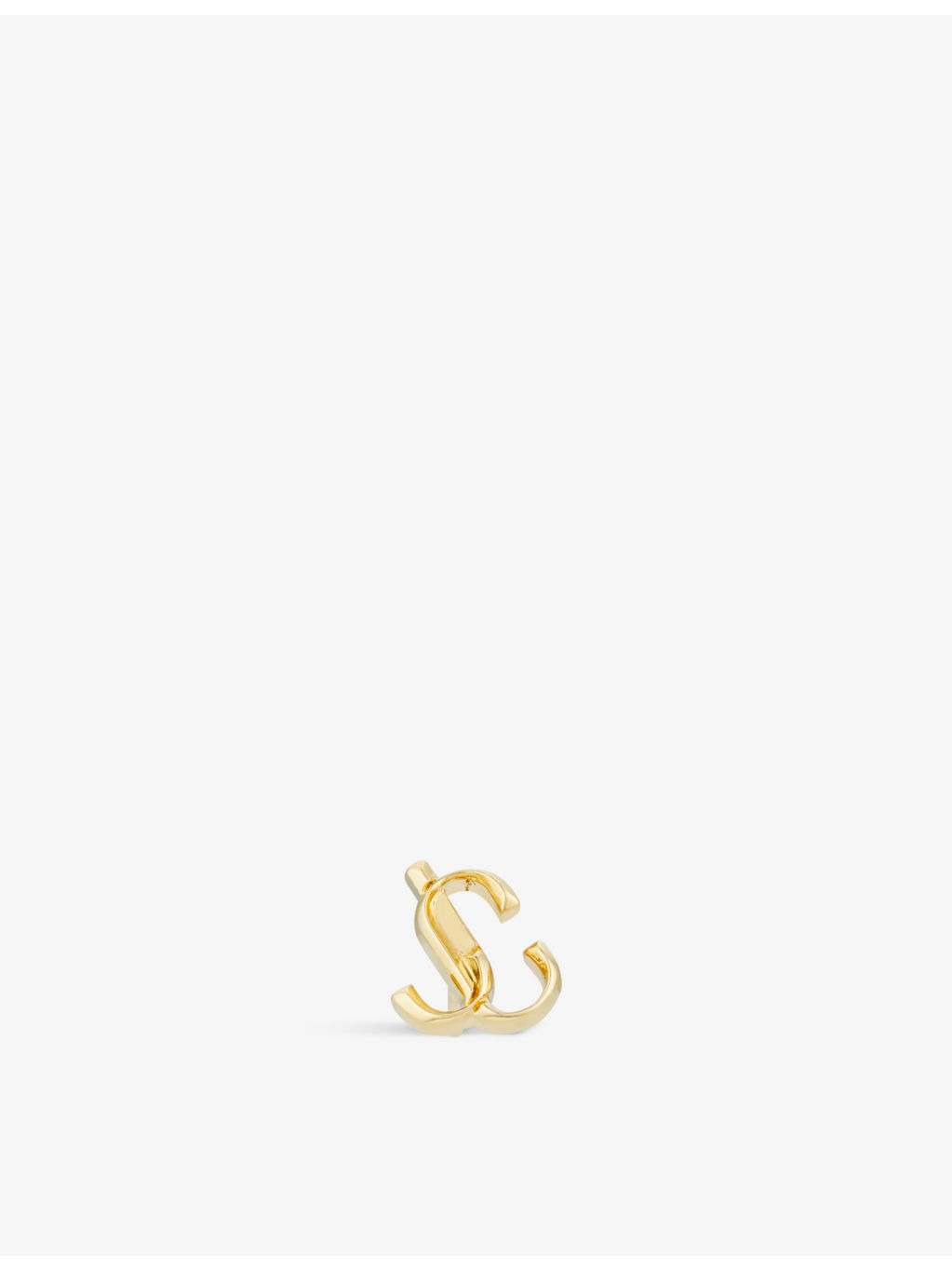 JC logo-embellished gold-toned brass stud earrings - 5