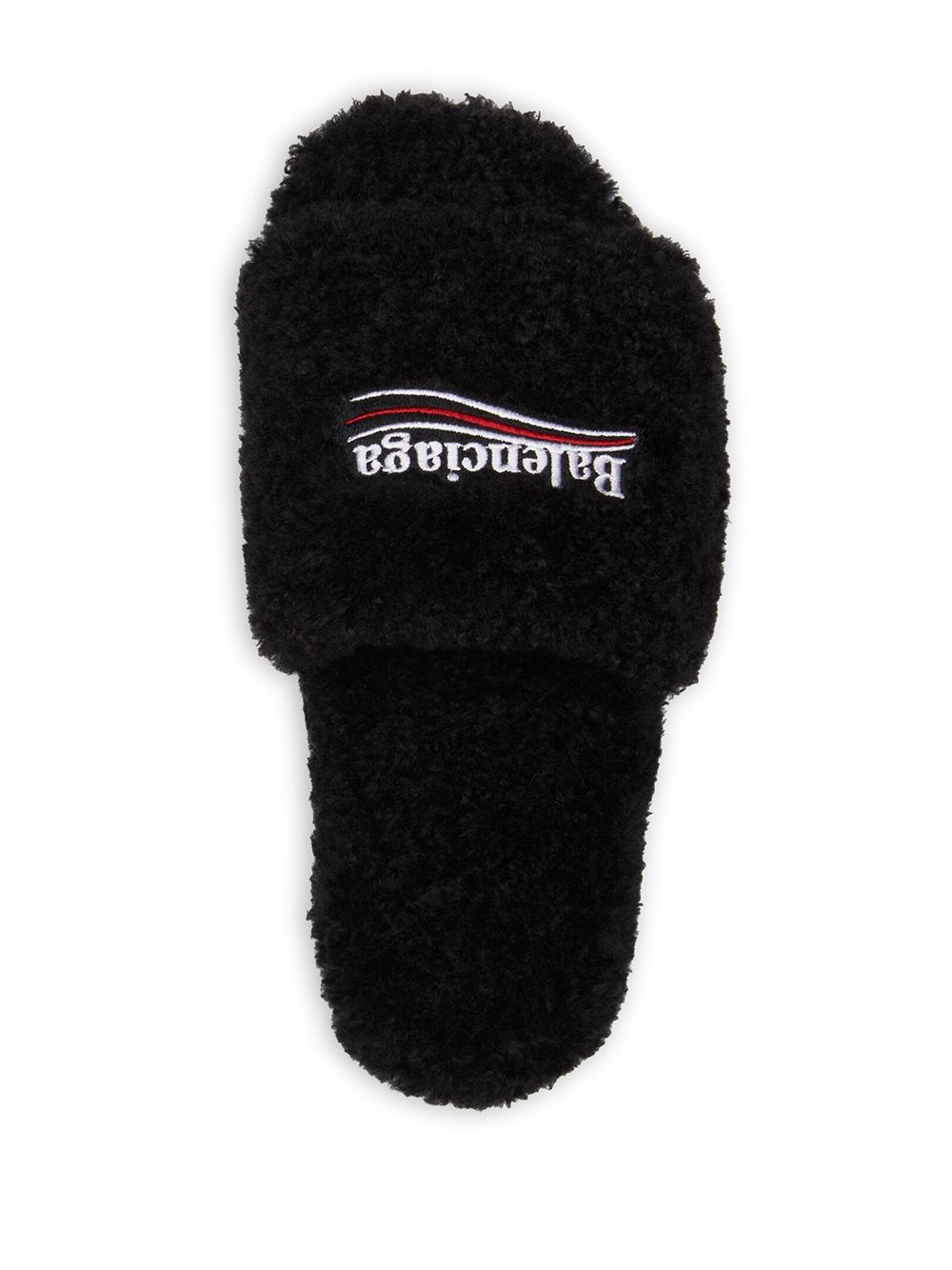 campaign-logo faux-shearling slides - 5