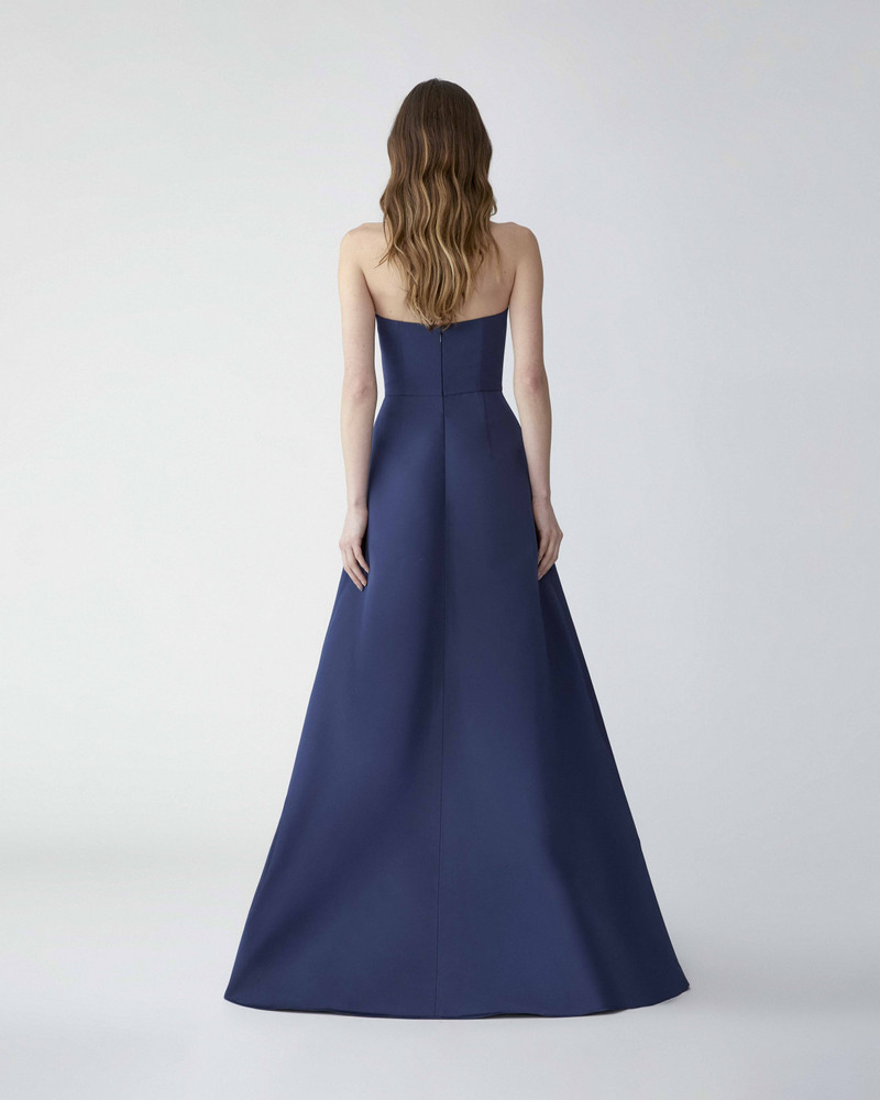 Floral-Embroidered Strapless Gown 3