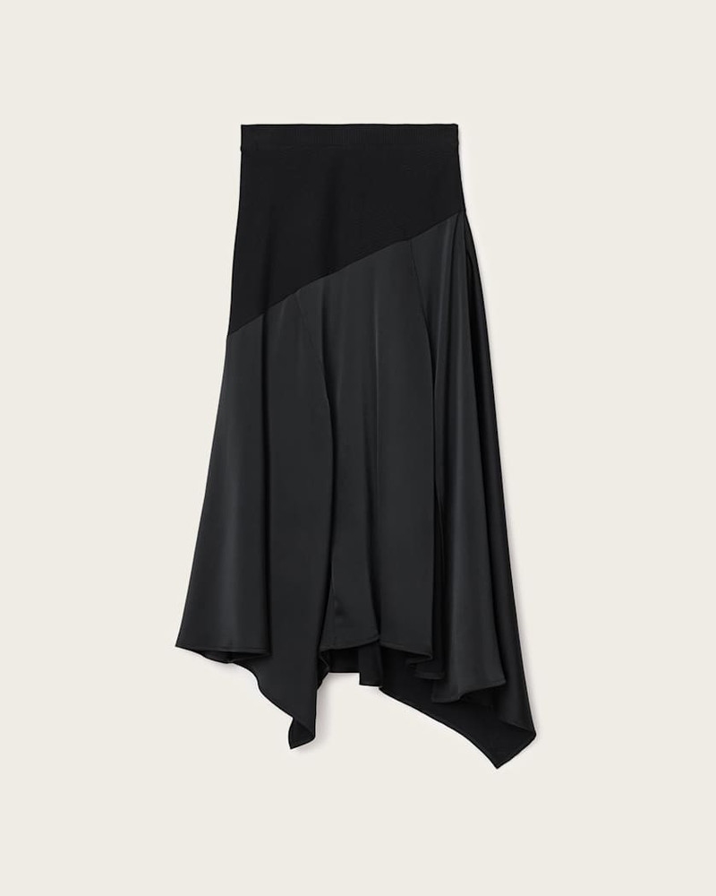 PIA SATIN ASYMMETRIC MAXI SKIRT 1
