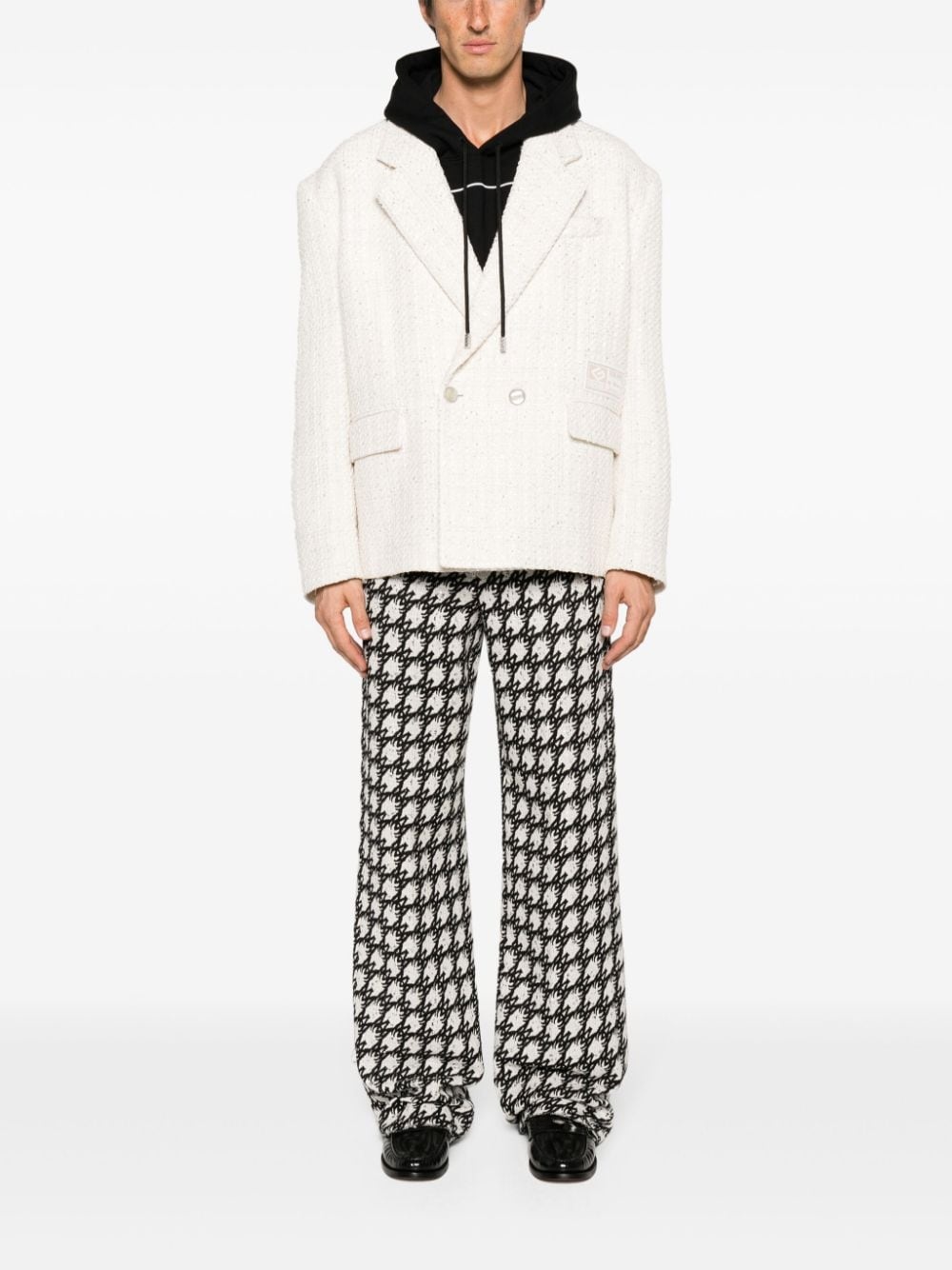 sequin-embellished tweed blazer - 2