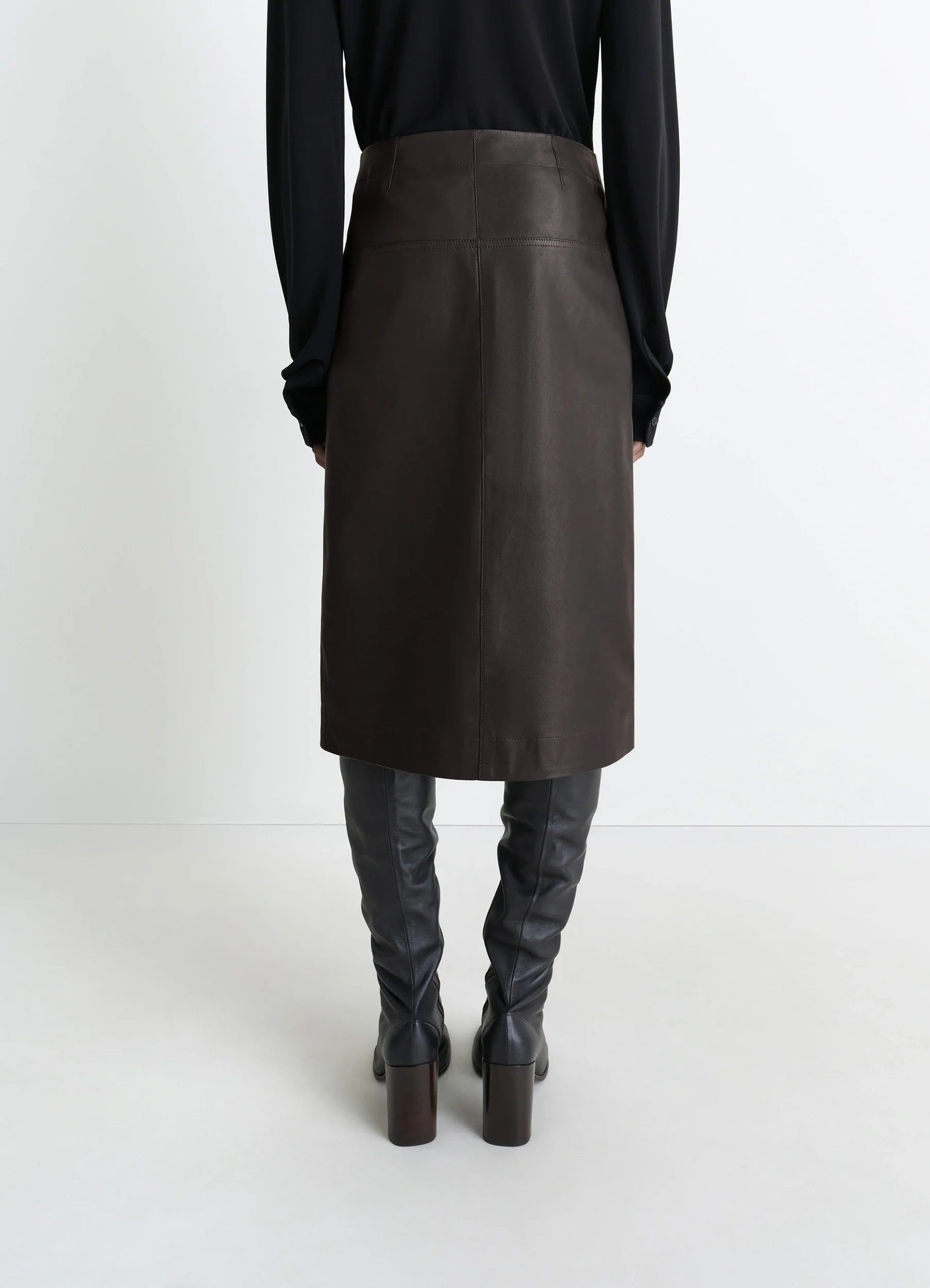 LEATHER WRAPOVER SKIRT - 5