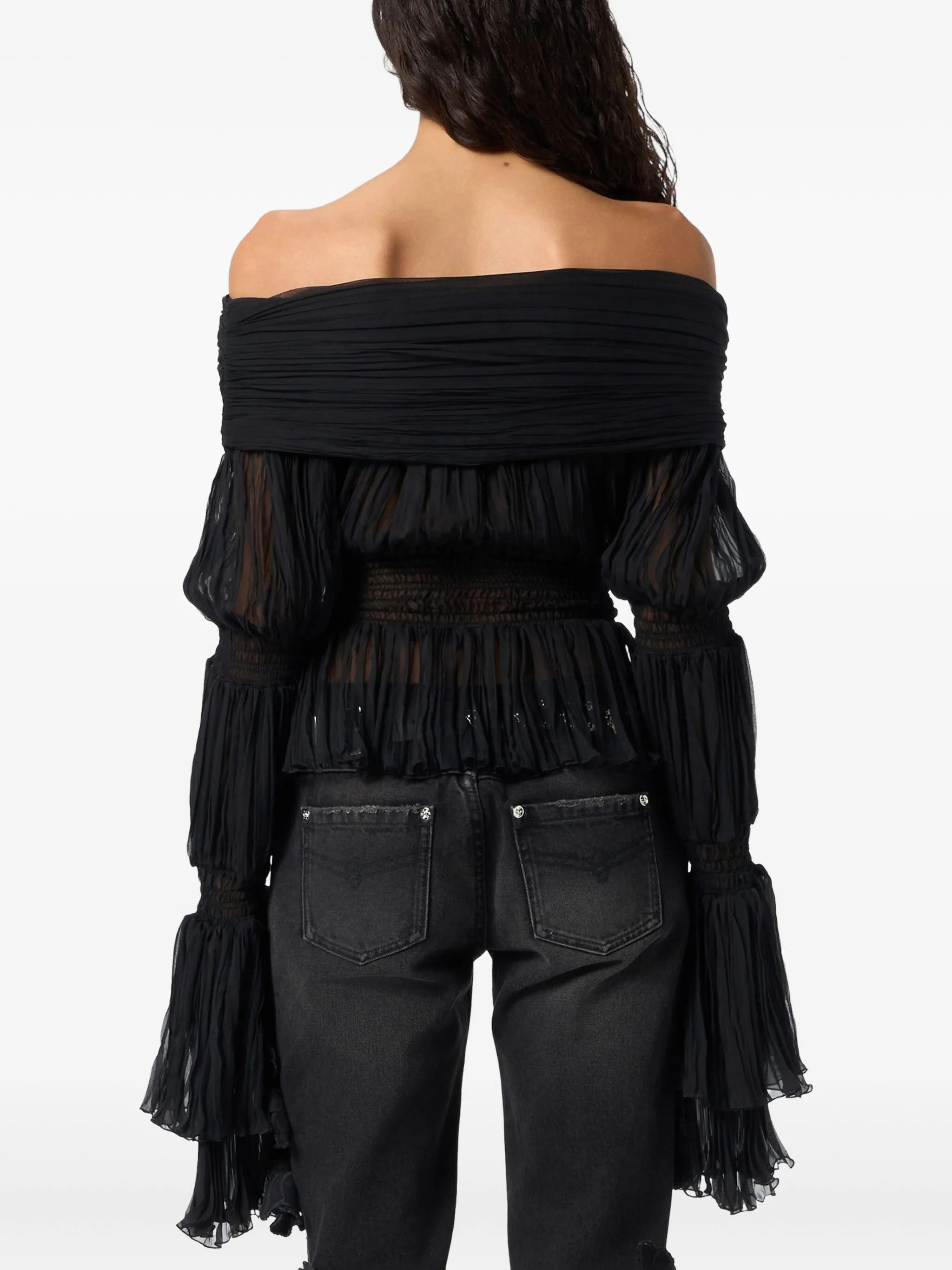 Blumarine Pleated Off-shoulder Top - 2