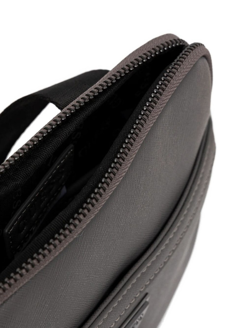 logo-plaque cross-hatch messenger bag 4