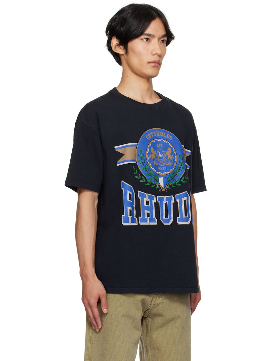 Black 'Cotswold' Crest T-shirt - 2