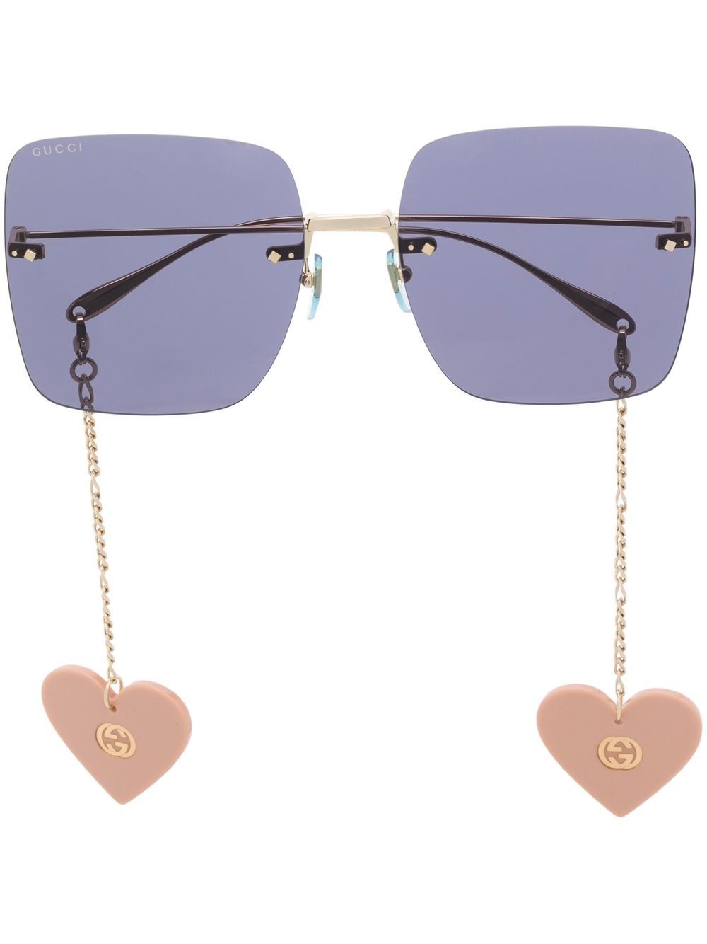 rimless oversized-frame sunglasses - 1