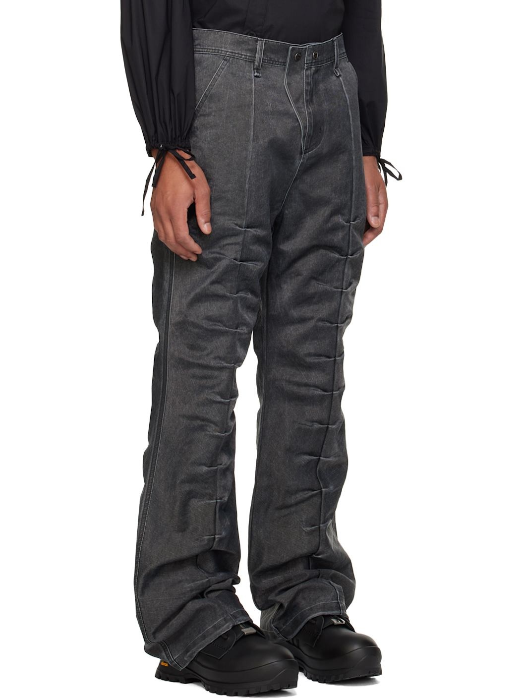 Gray Rivoli Tuck Trousers - 2