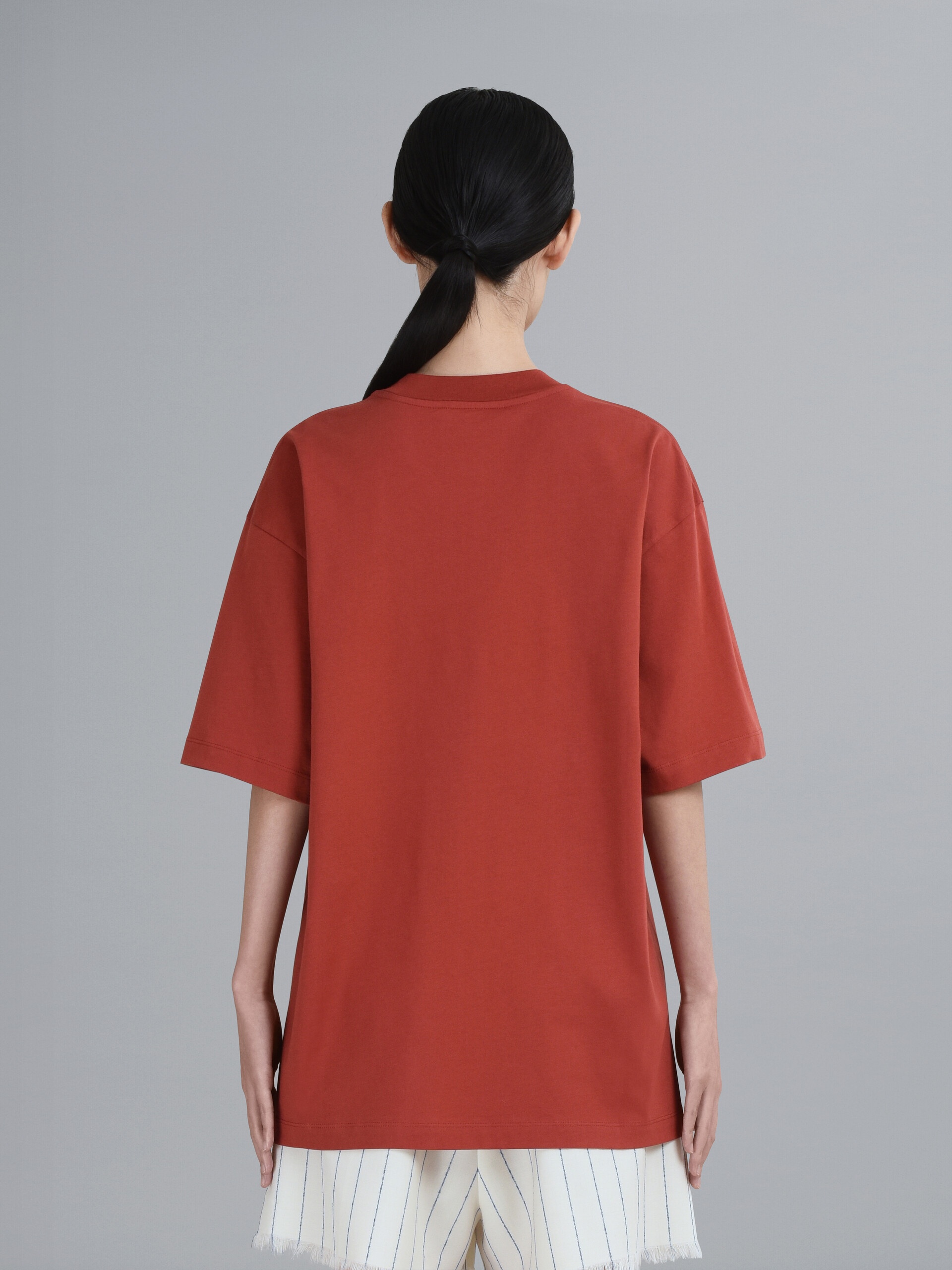 BROWN LOGO PRINT BIO JERSEY T-SHIRT - 3