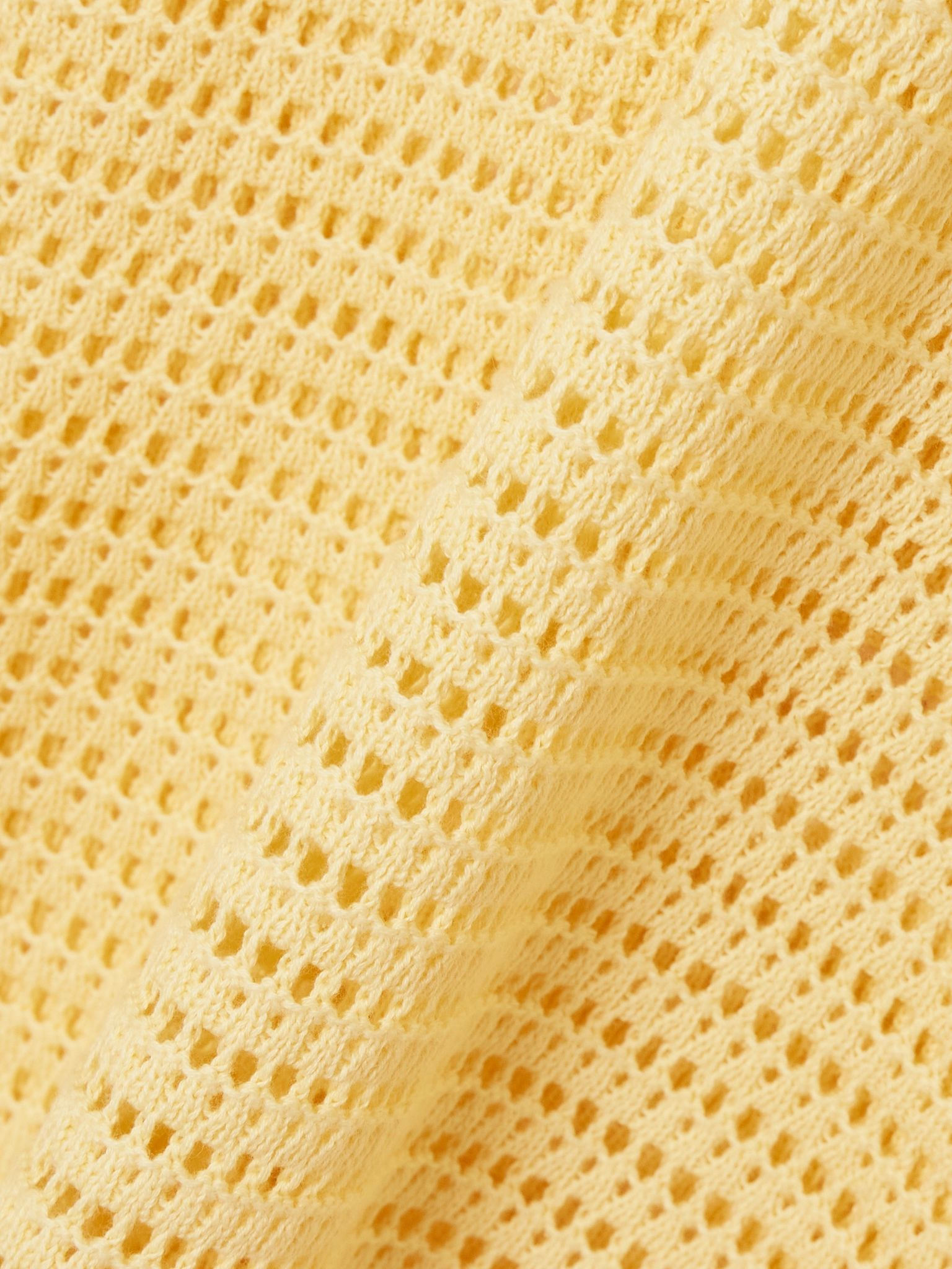 Kershaw open-knit cotton sweater Yellow - 5