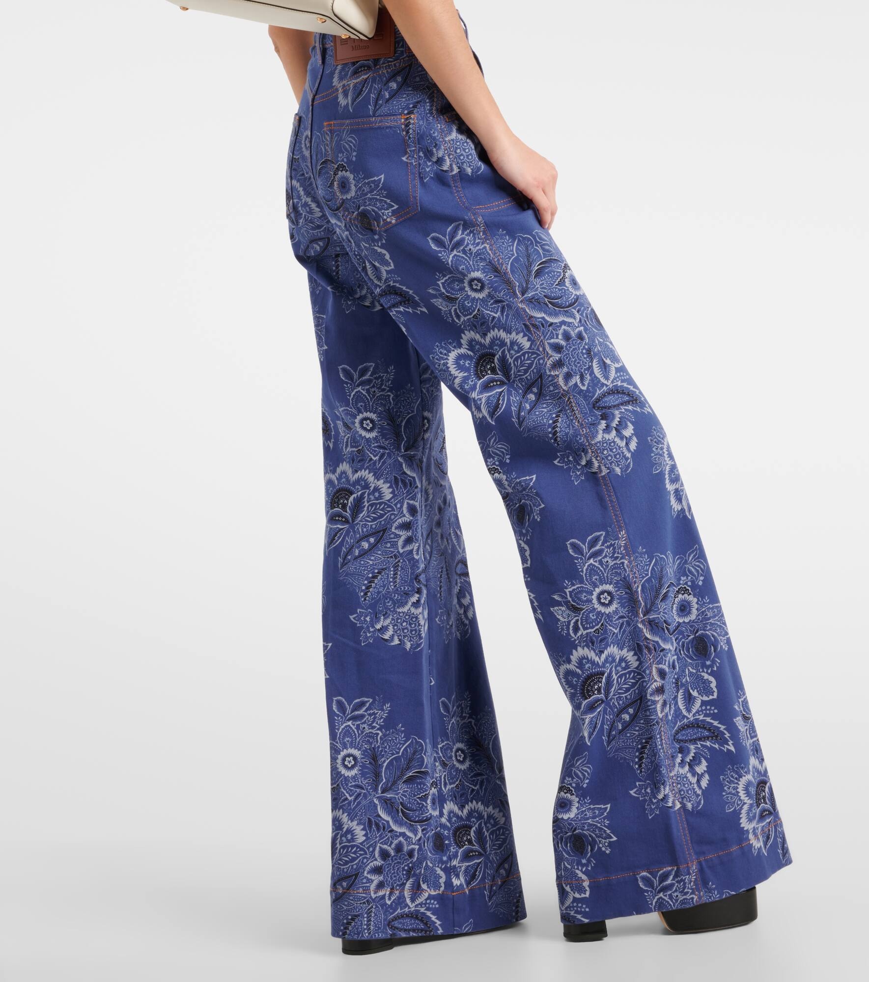 Floral high-rise flared jeans - 6