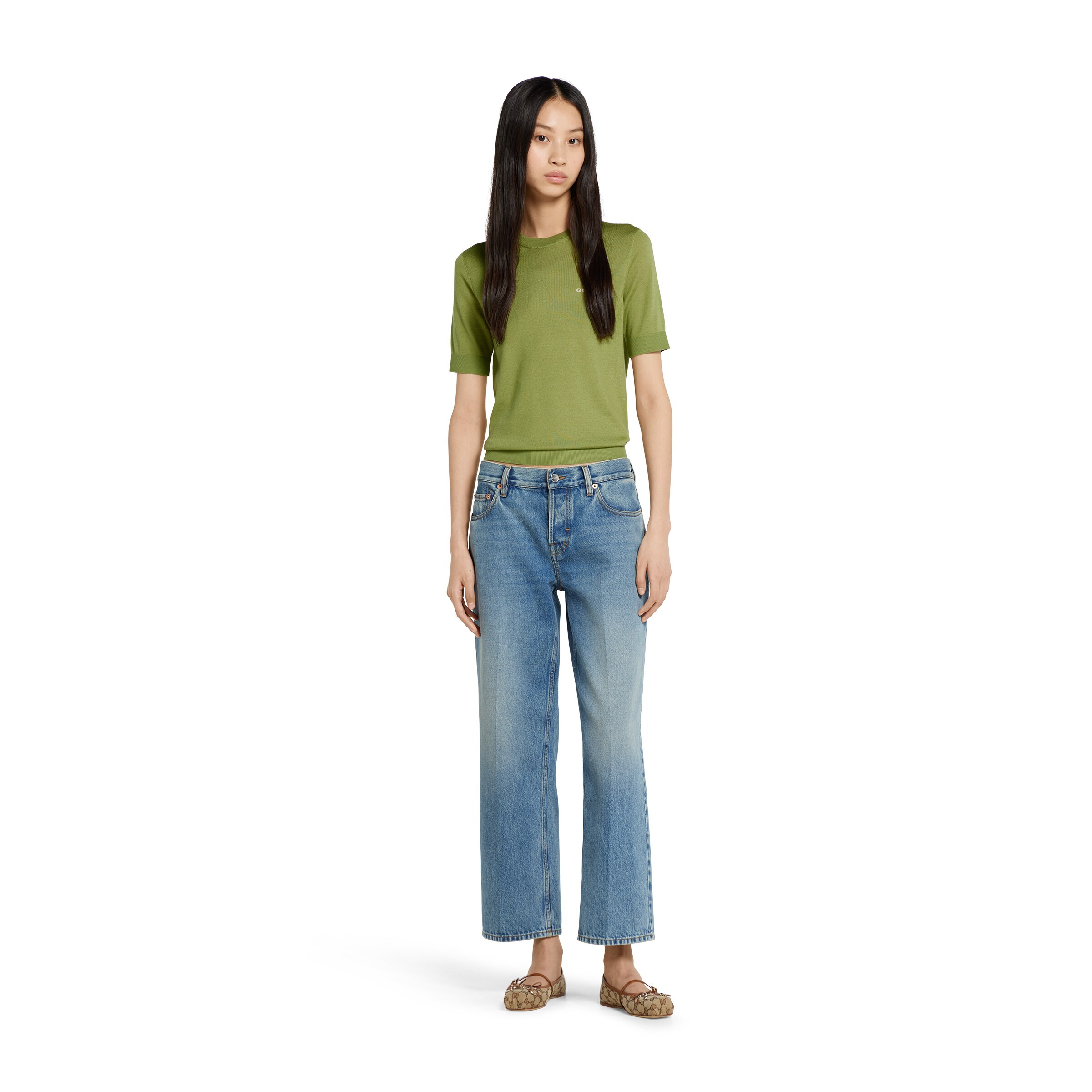Cashmere and silk top with intarsia - 2