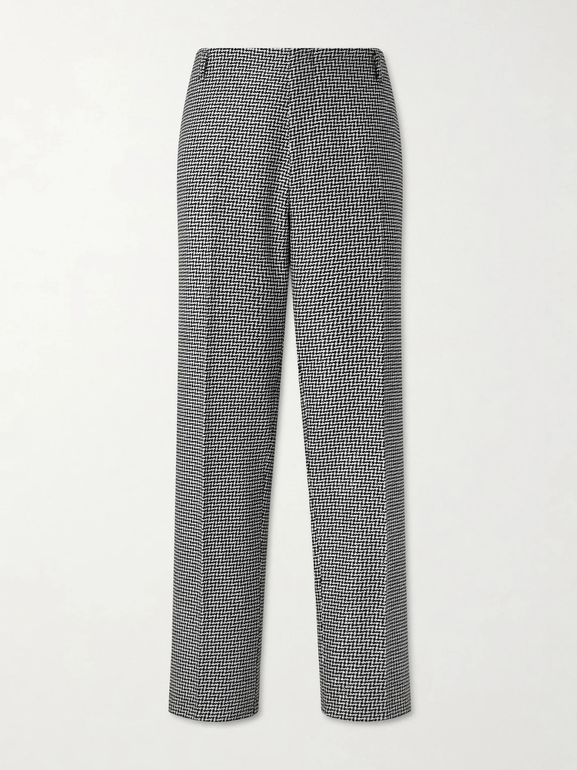 Straight-Leg Sequin-Detailed Houndstooth Wool-Blend Suit Trousers - 1