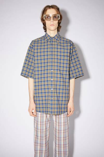 Acne Studios Oversized shirt - Olive green/blue outlook