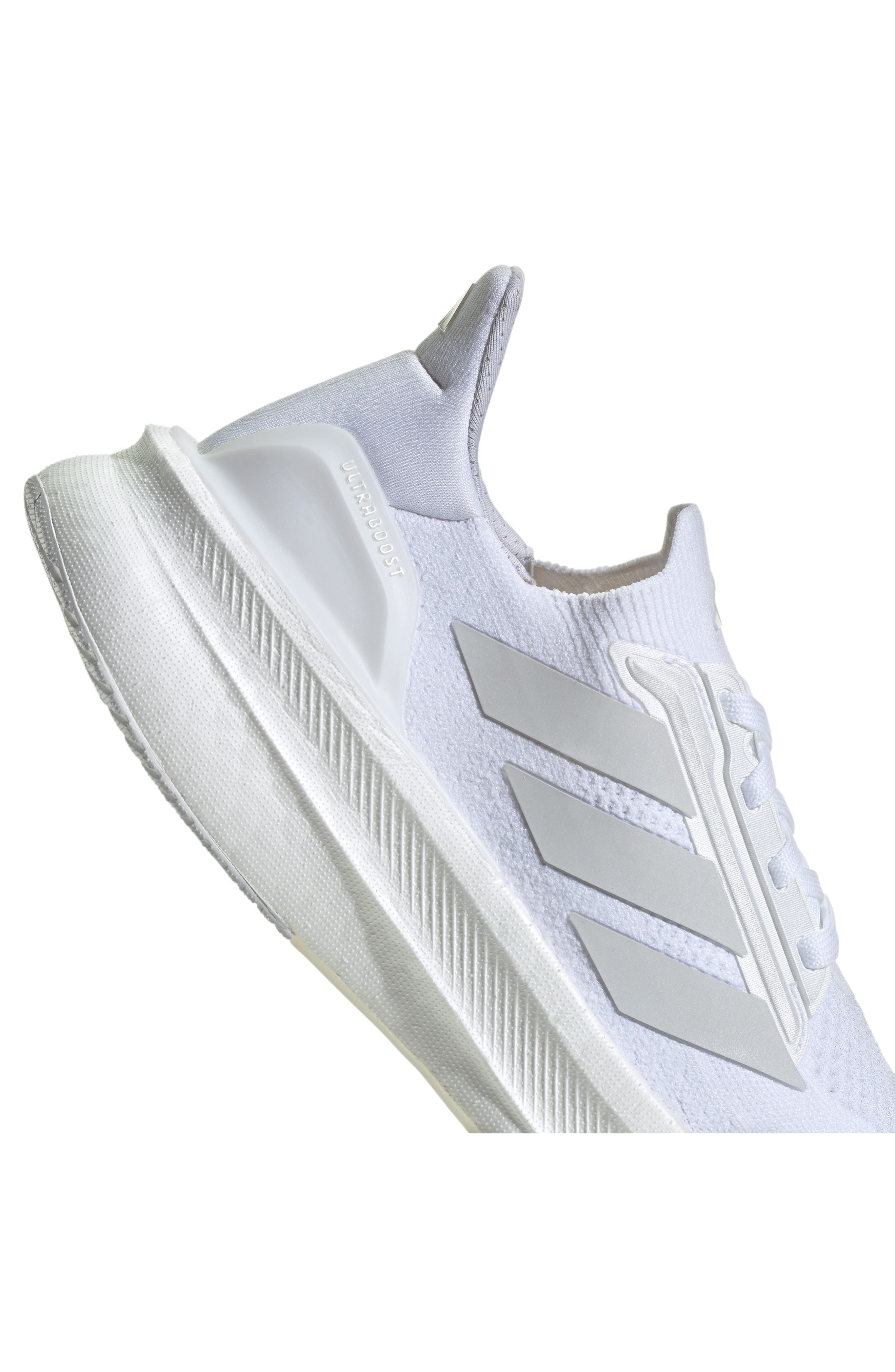 adidas Ultraboost 5 Running Shoe in White/White/Black at Nordstrom - 8