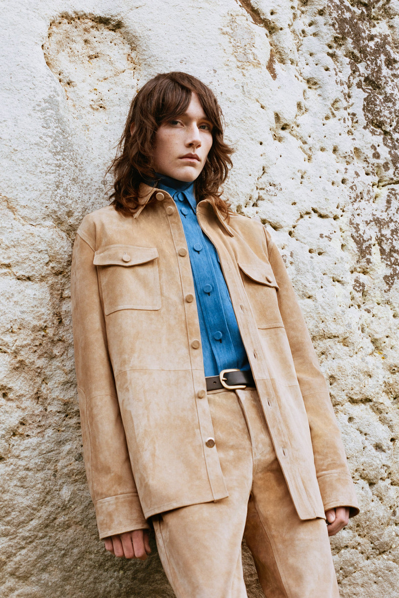 GABRIELA HEARST Anthony Five Pocket Pant in Camel Suede outlook