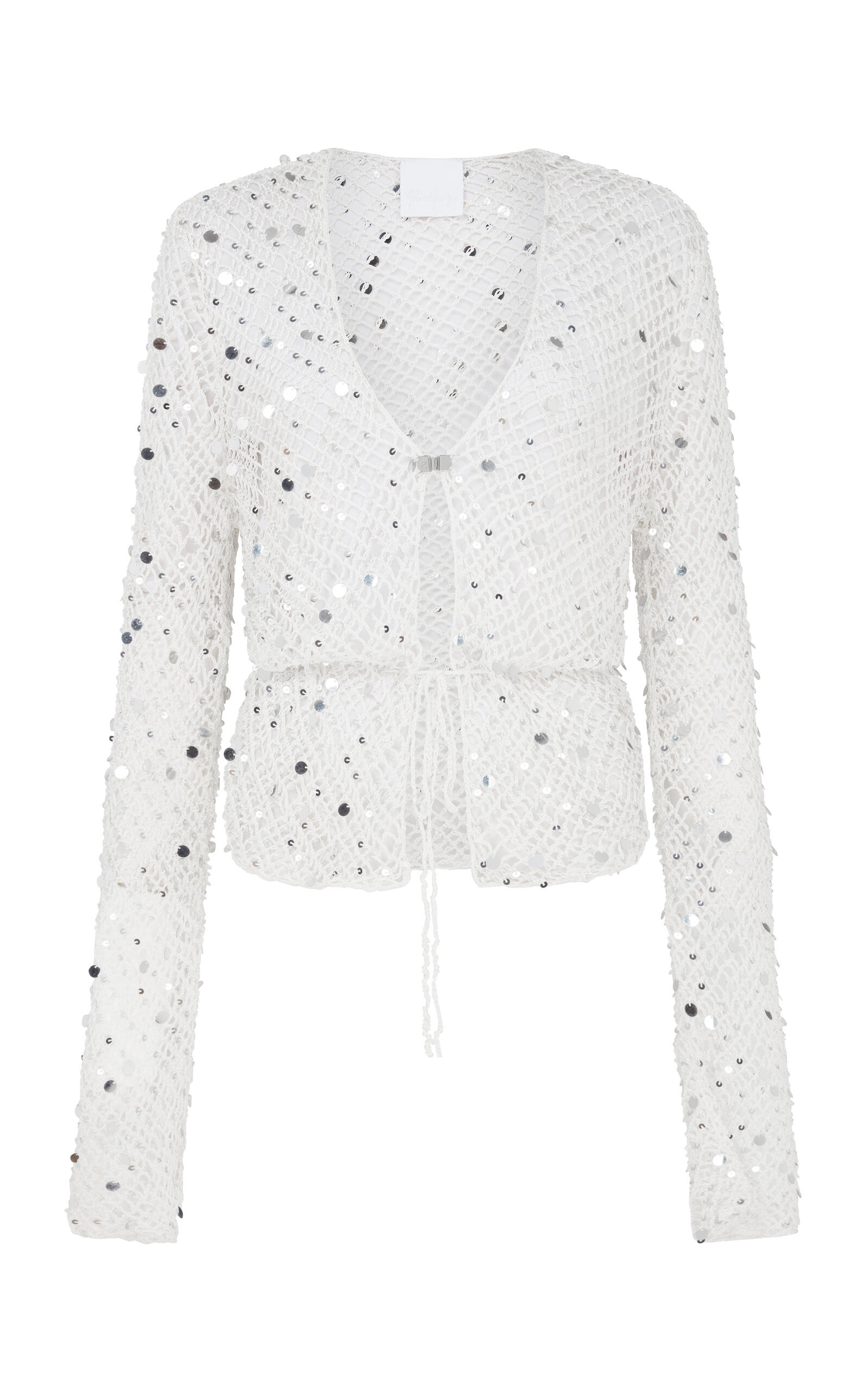 Vera Sequined-Crochet Cardigan off-white - 1