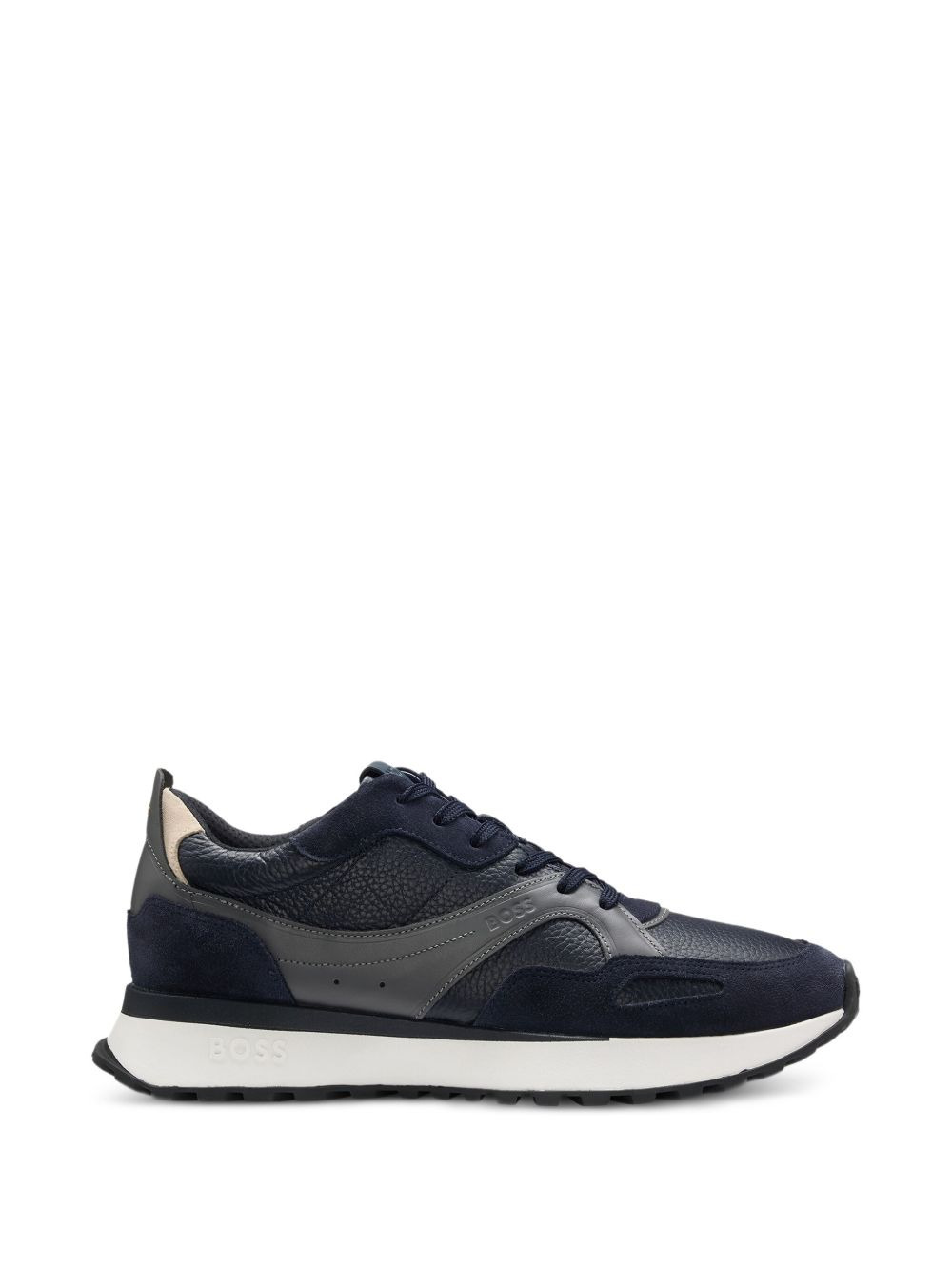 leather panelled sneakers - 3
