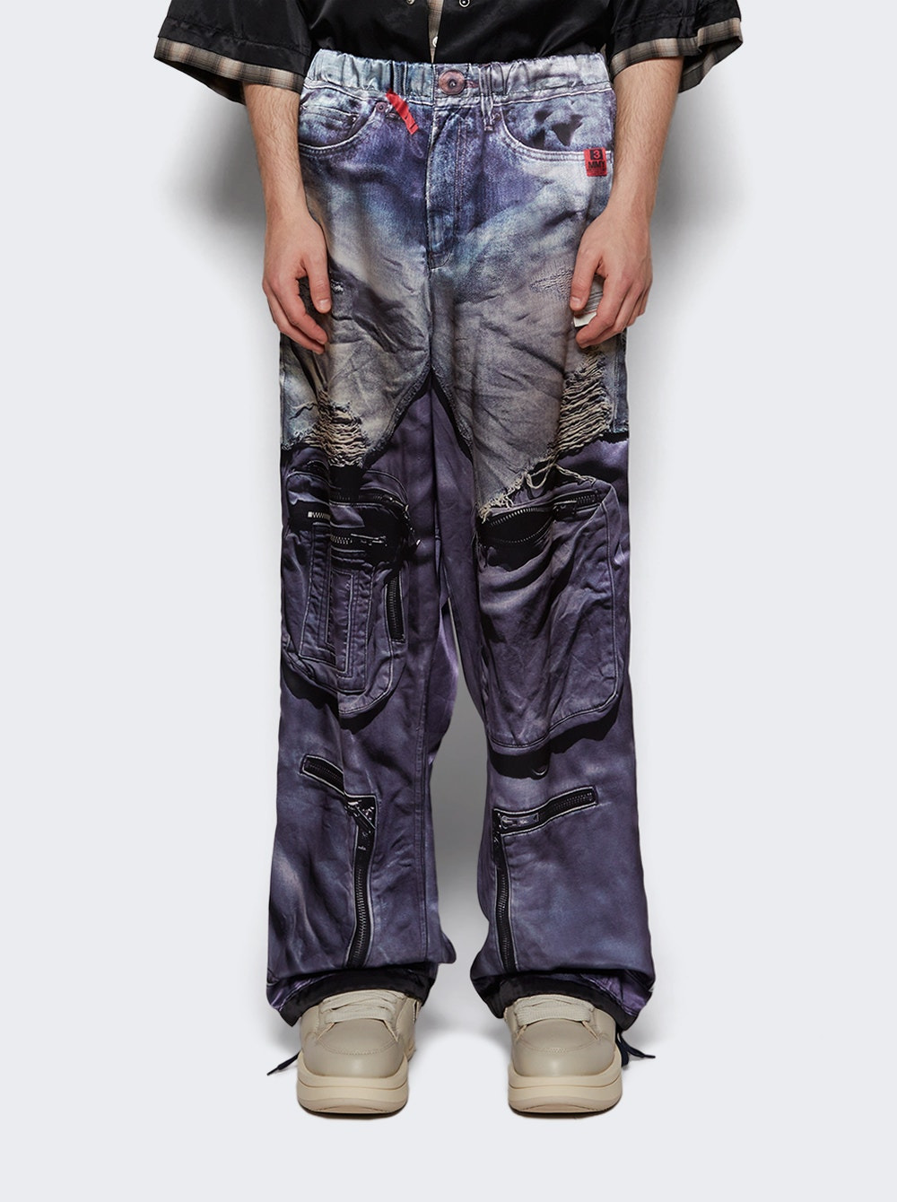 T.a.t.a Trompe-l'oeil Parachute Pants Navy - 2