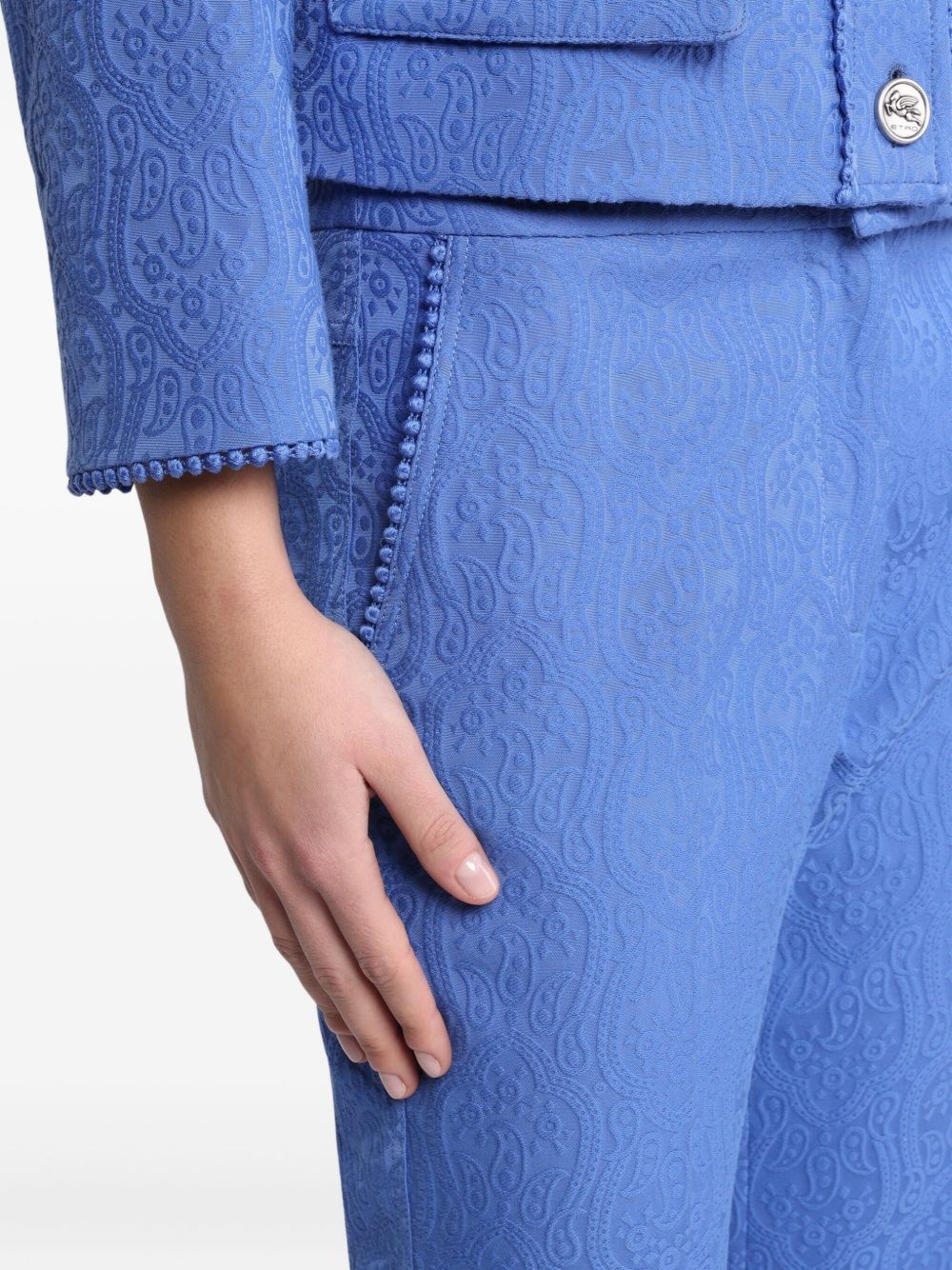 paisley-jacquard flared trousers - 5