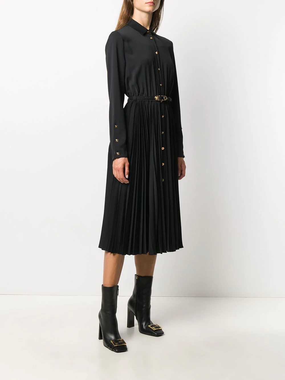 pleated shirt dress - 3