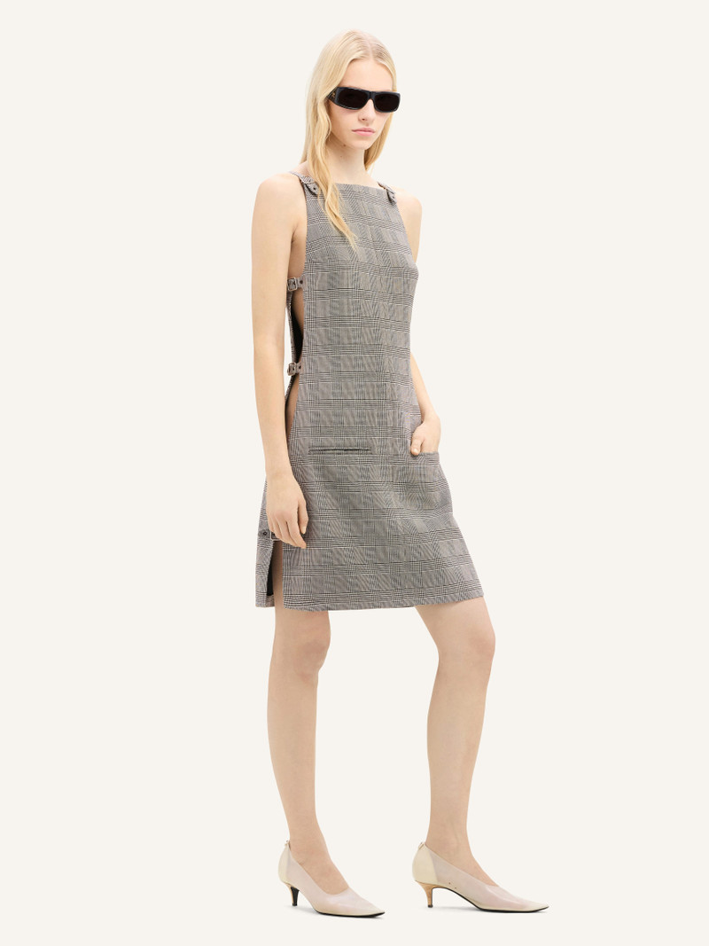 MULTI-BUCKLE PRINCE OF WALES MINI DRESS 3