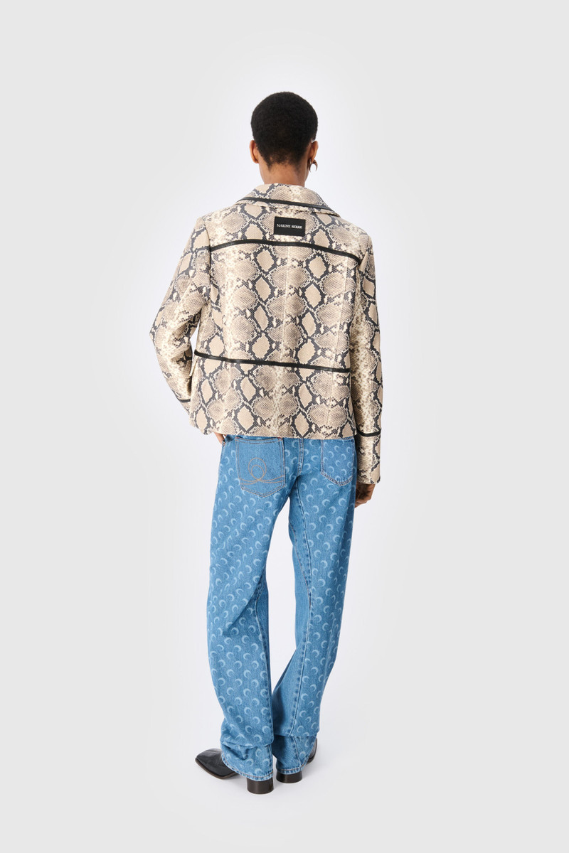 Marine Serre Python Printed Leather Boxy Jacket outlook