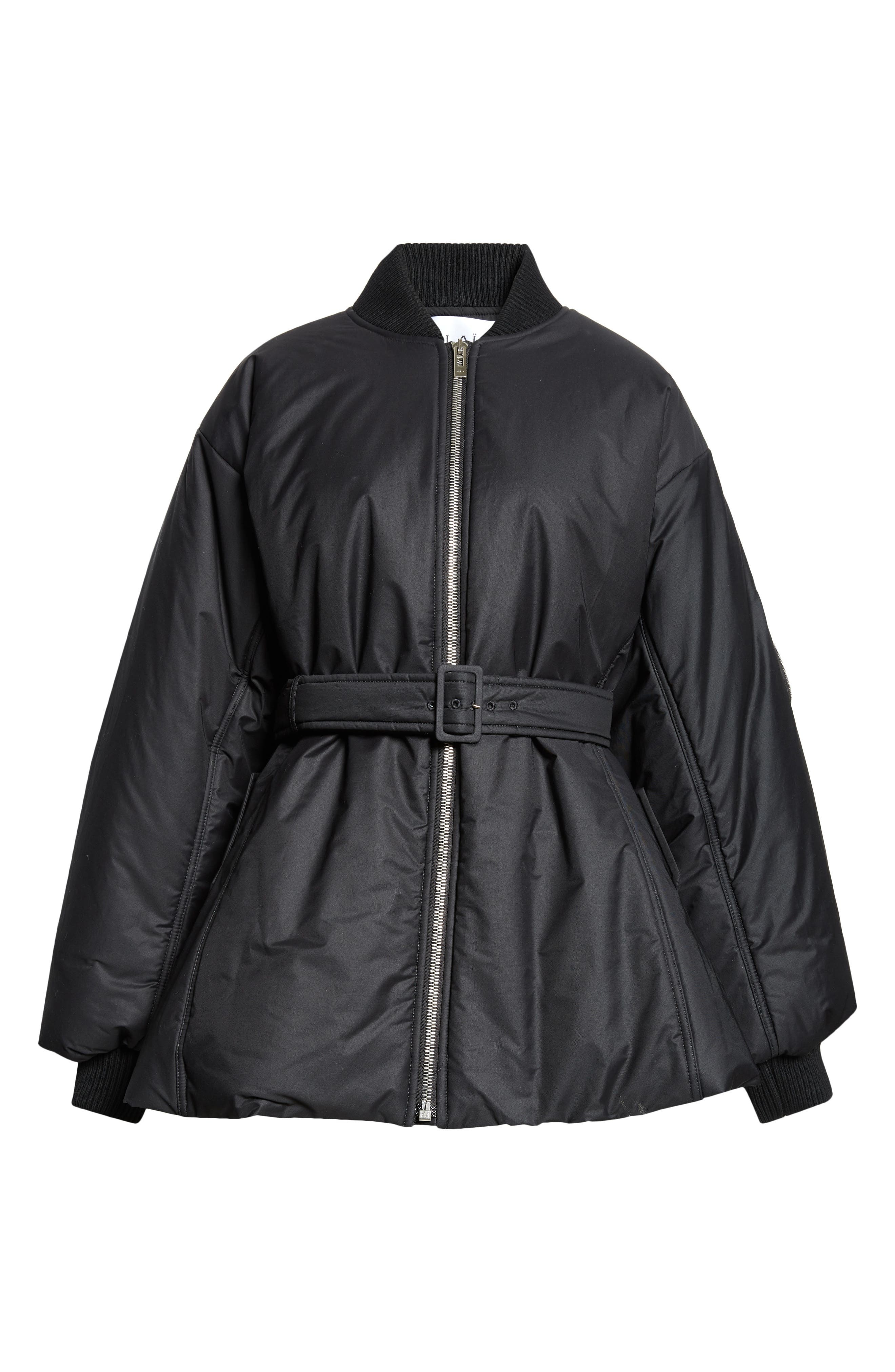 Alaïa Belted Bomber Puffer Jacket in Noir Alaia at Nordstrom - 5